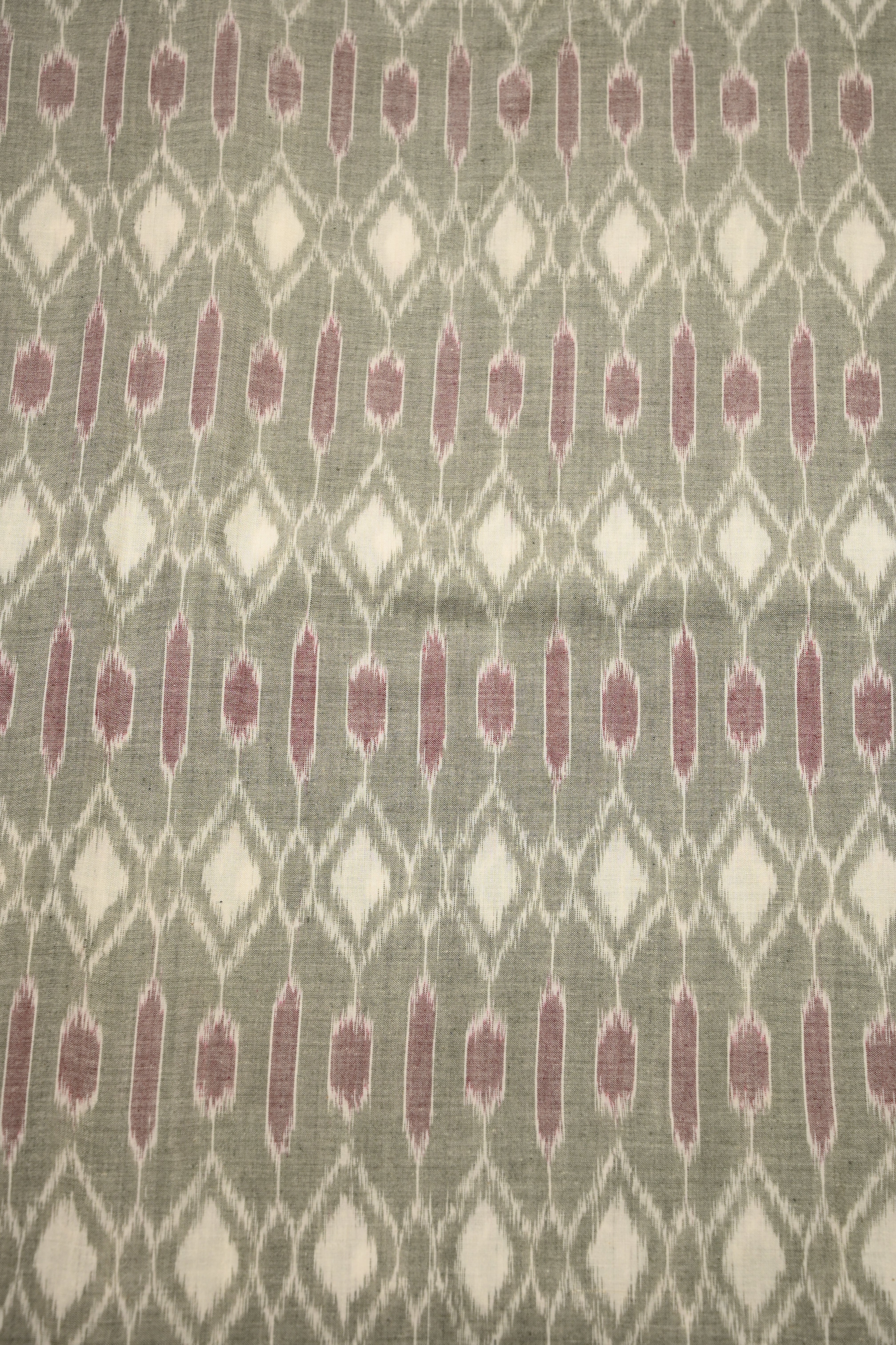 IndianVillèz Cement Gray Sambalpuri ikat Cotton Fabric - view 2
