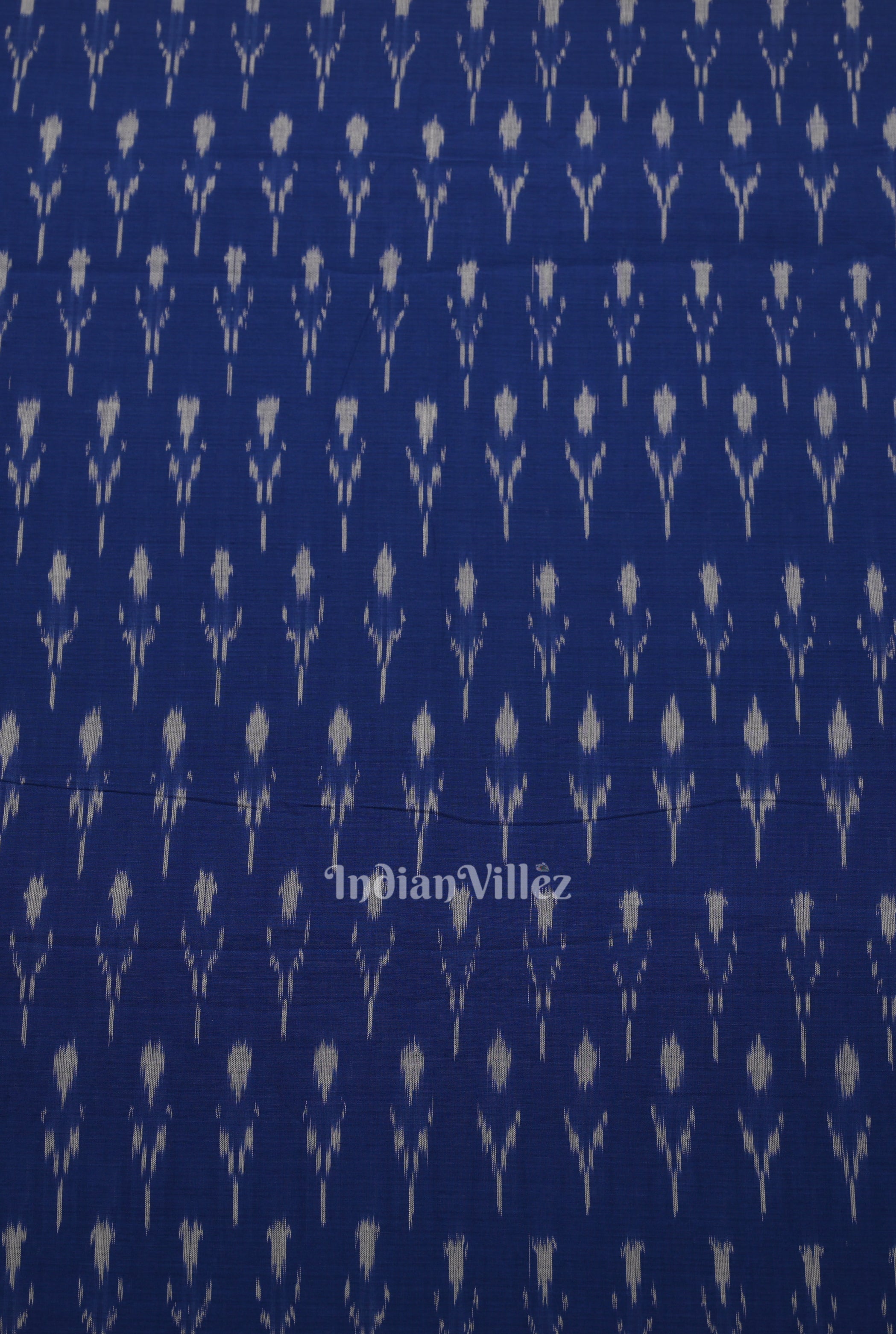 IndianVillèz Blue Handwoven Pochampally Ikat Cotton Fabric - view 3