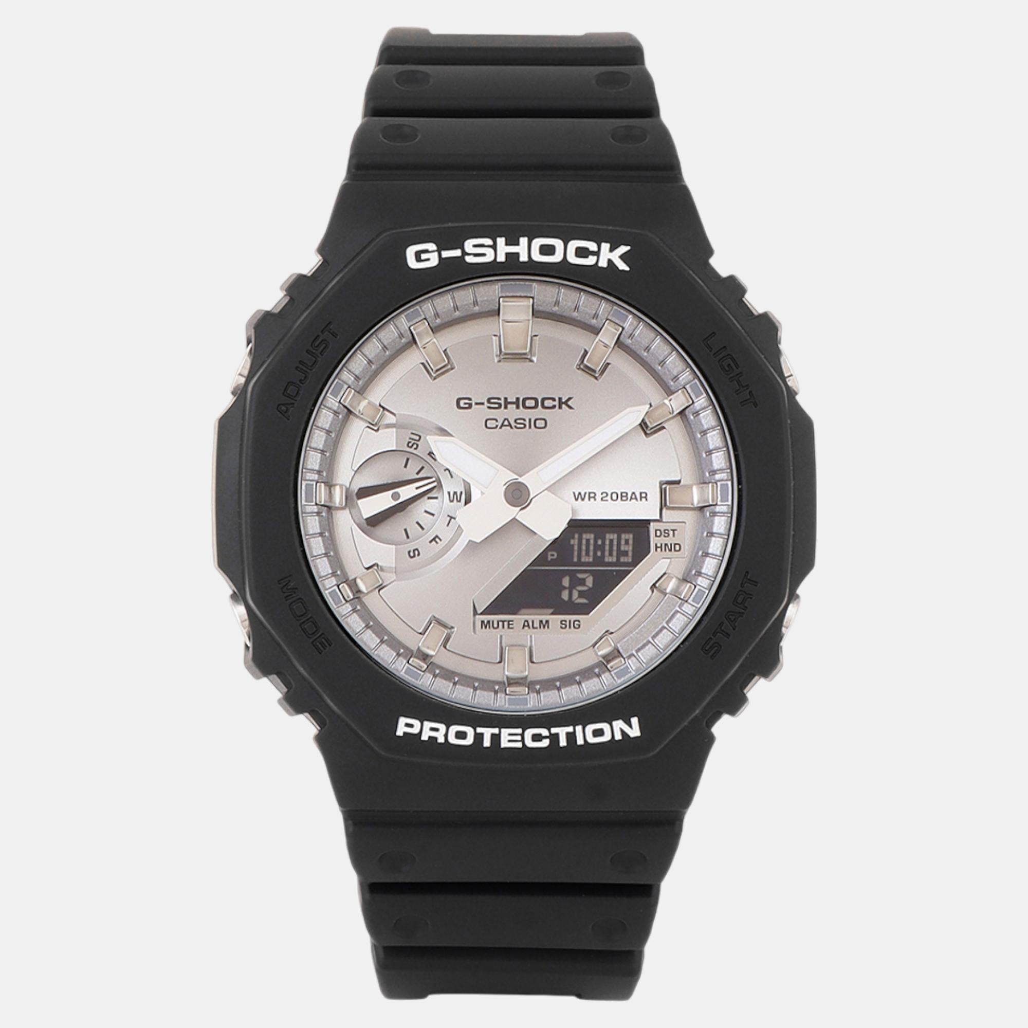 Casio G-Shock Men Quartz Silver Dial Analog-Digital Resin Watch G1454