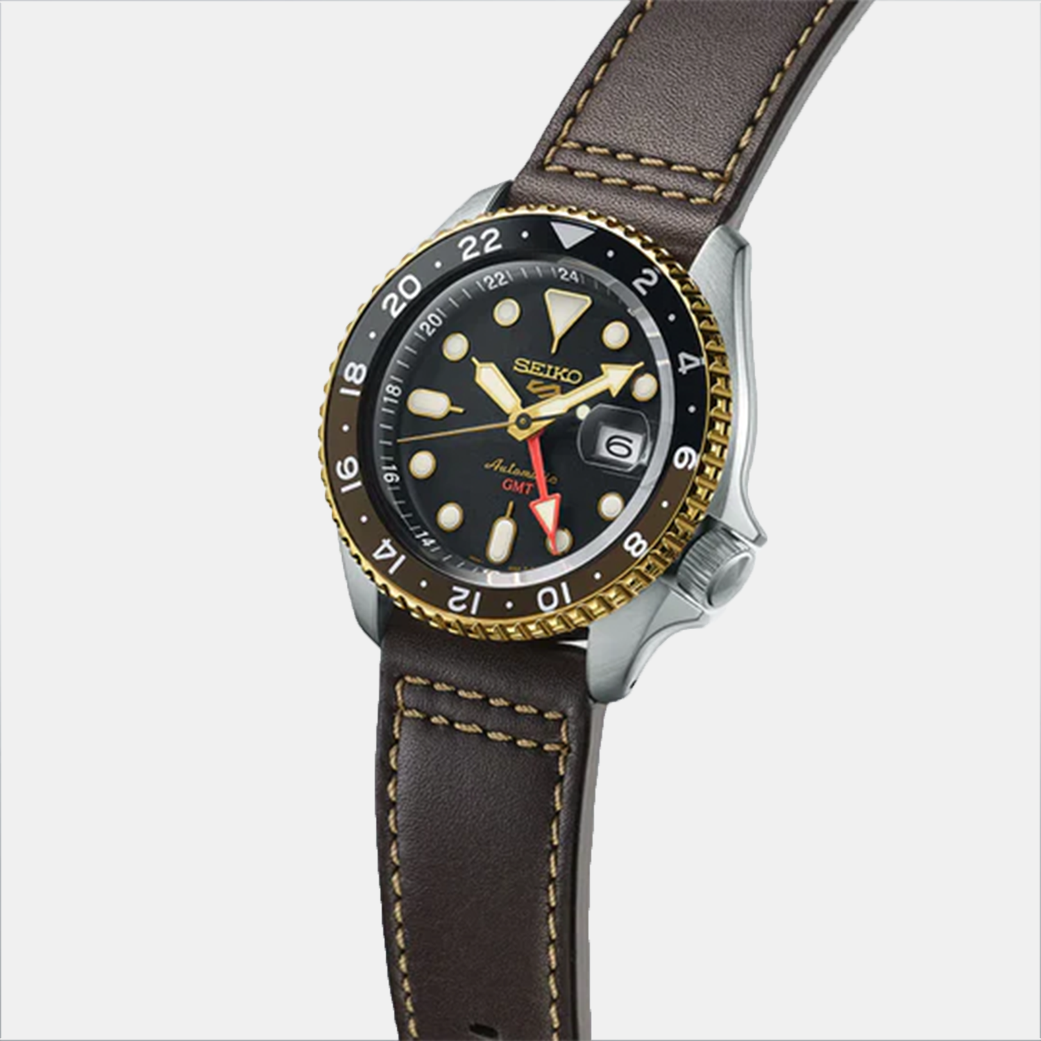Seiko 5 Sports Men Automatic Brown Dial Analog Leather Watch SSK036K1 - view 3