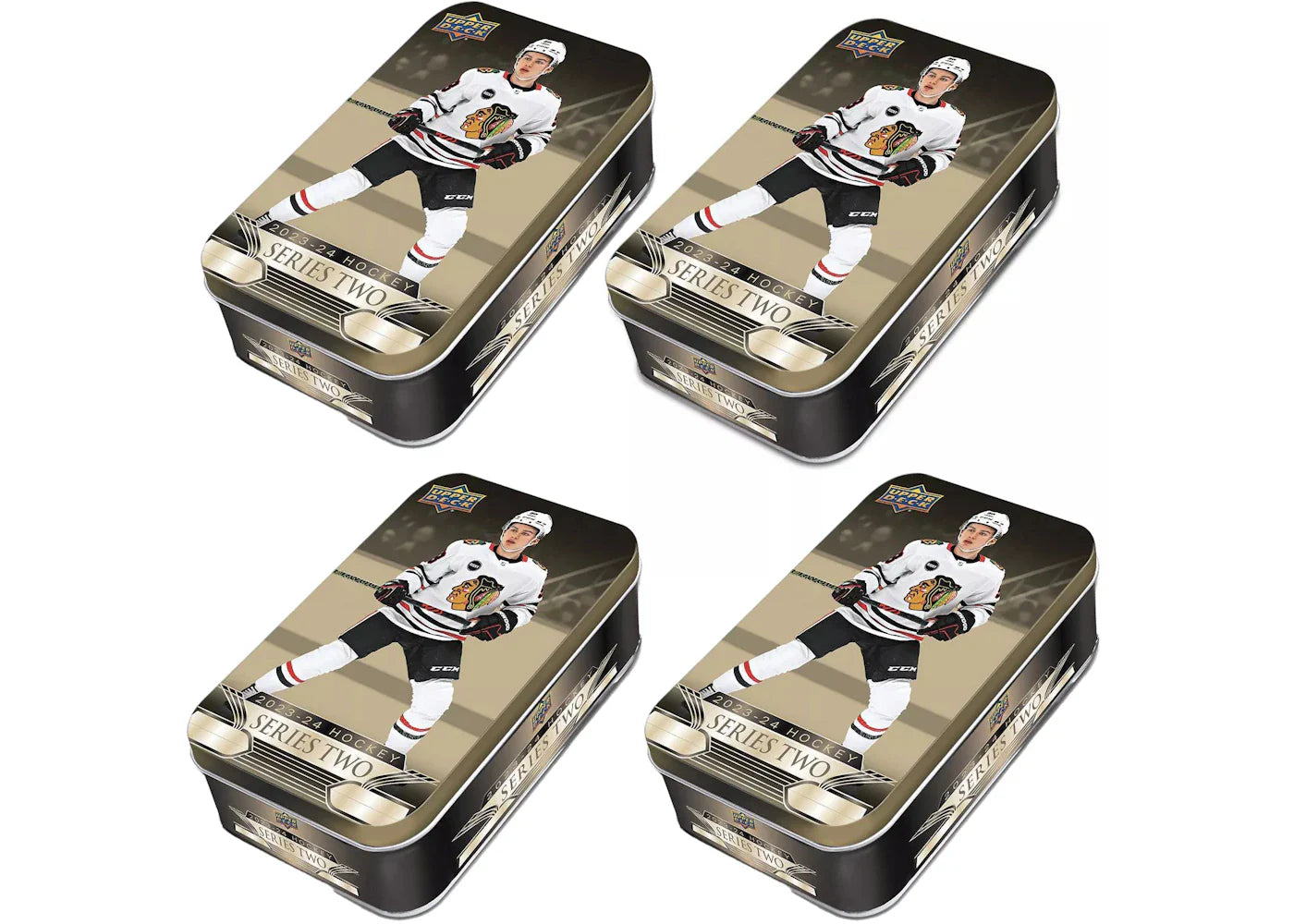 2023-24 Upper Deck Series 2 Hockey Tin 4x Lot