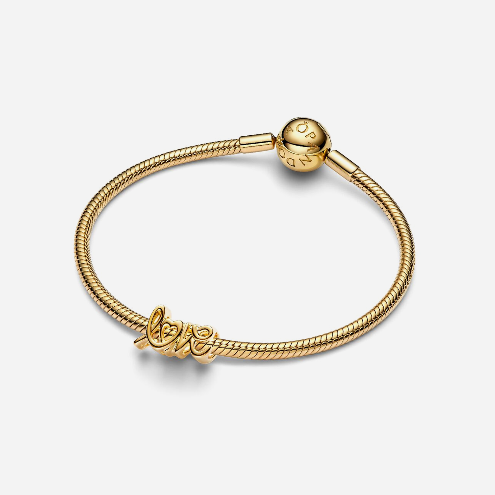 Pandora Handwritten Love Charm Gold Plated - view 2