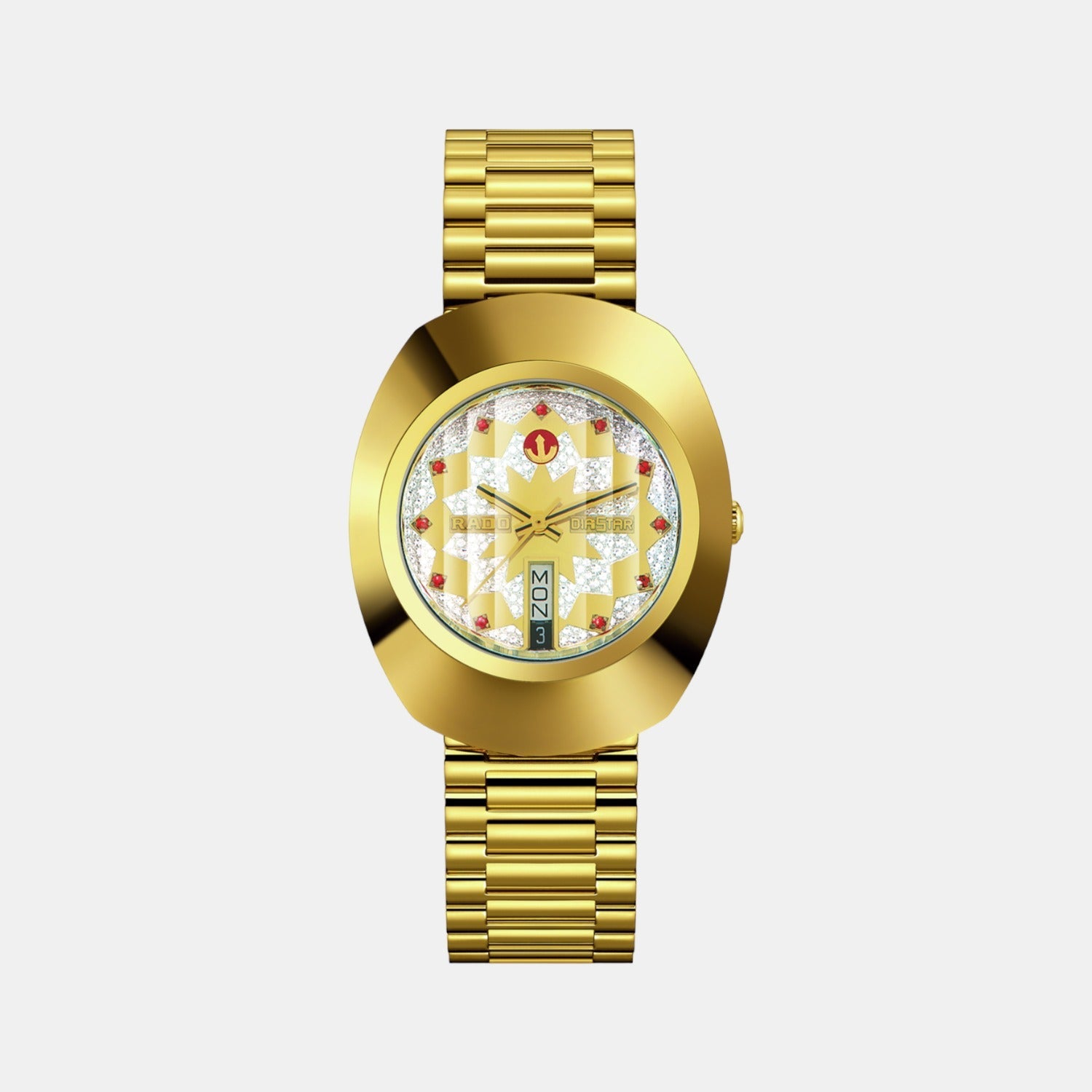 Rado Diastar Men Automatic Gold Dial Analog Stainless Steel Watch R12413073