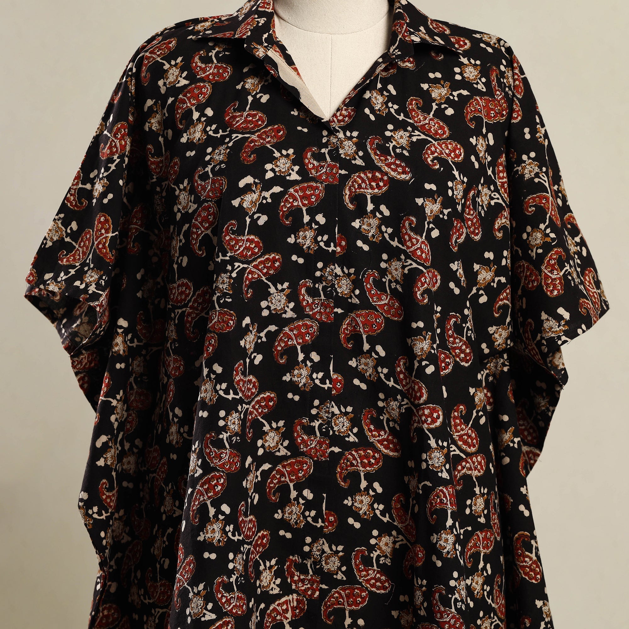 ITOKRI CASUALS Black - Block Print Bagru Cotton Kaftan (Short) 23 - view 2