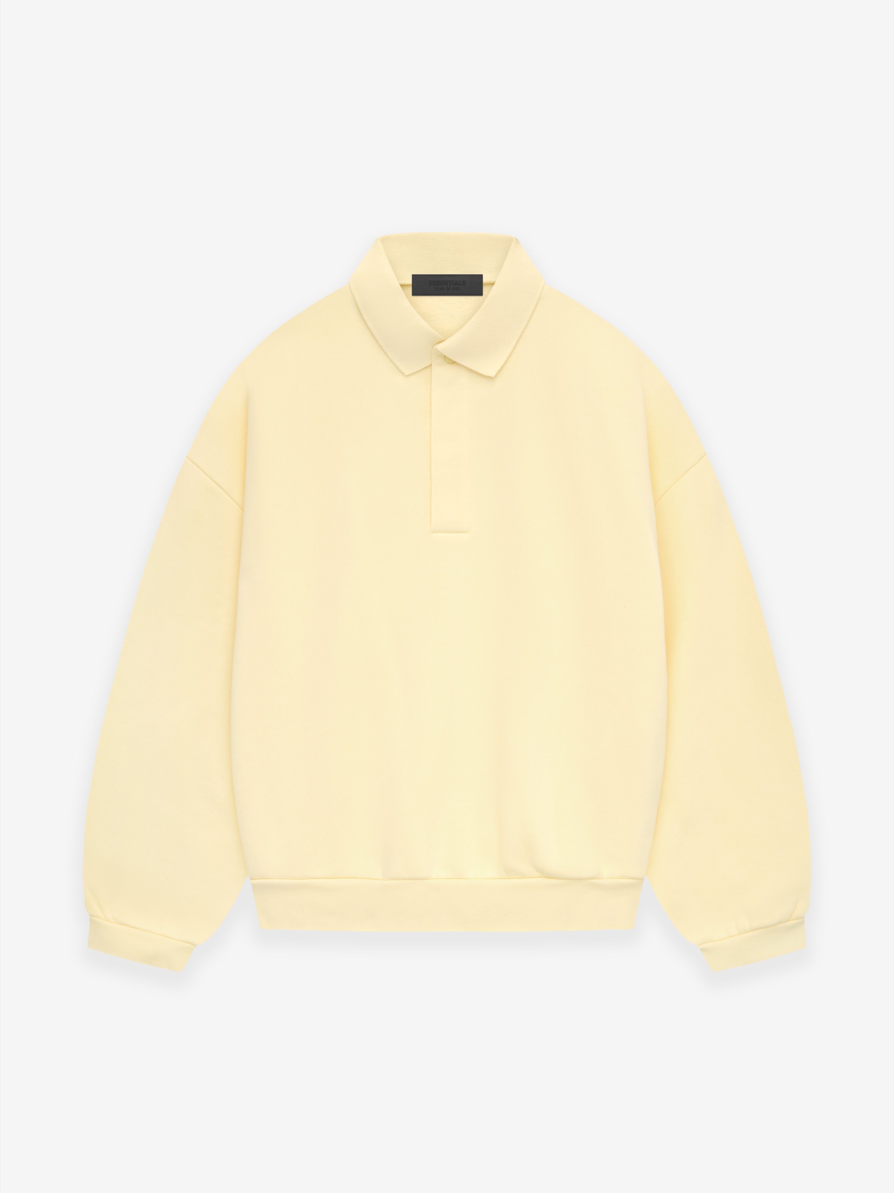 ESSENTIALS Longsleeve Polo – Garden Yellow