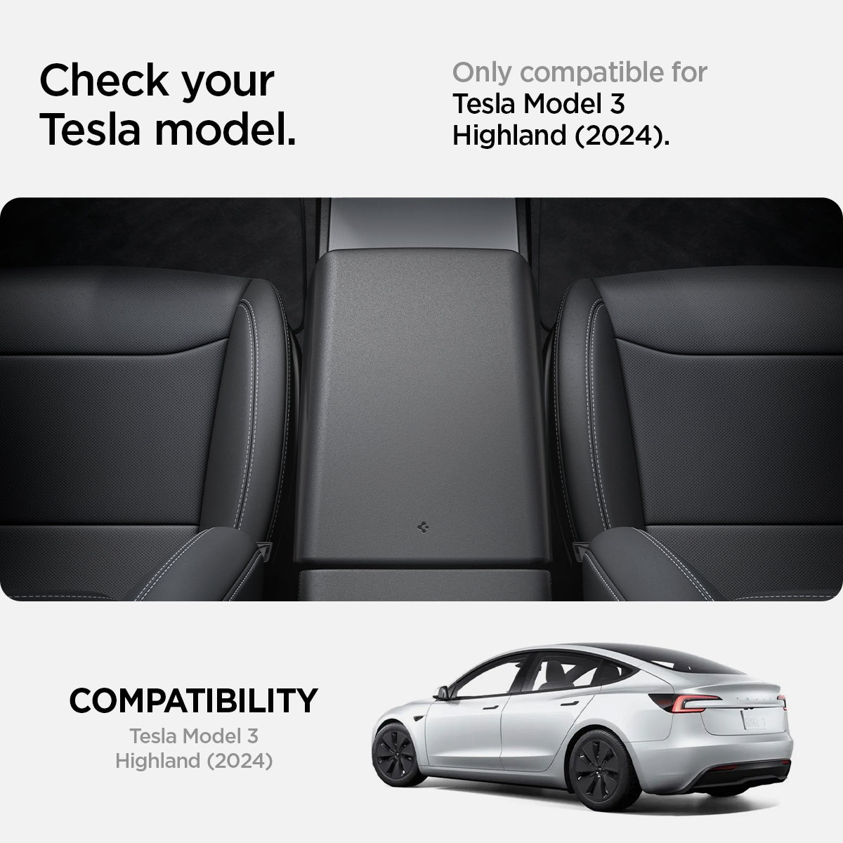 Accessories Tesla Model 3 Highland - Armrest Cover | TO240H - view 5