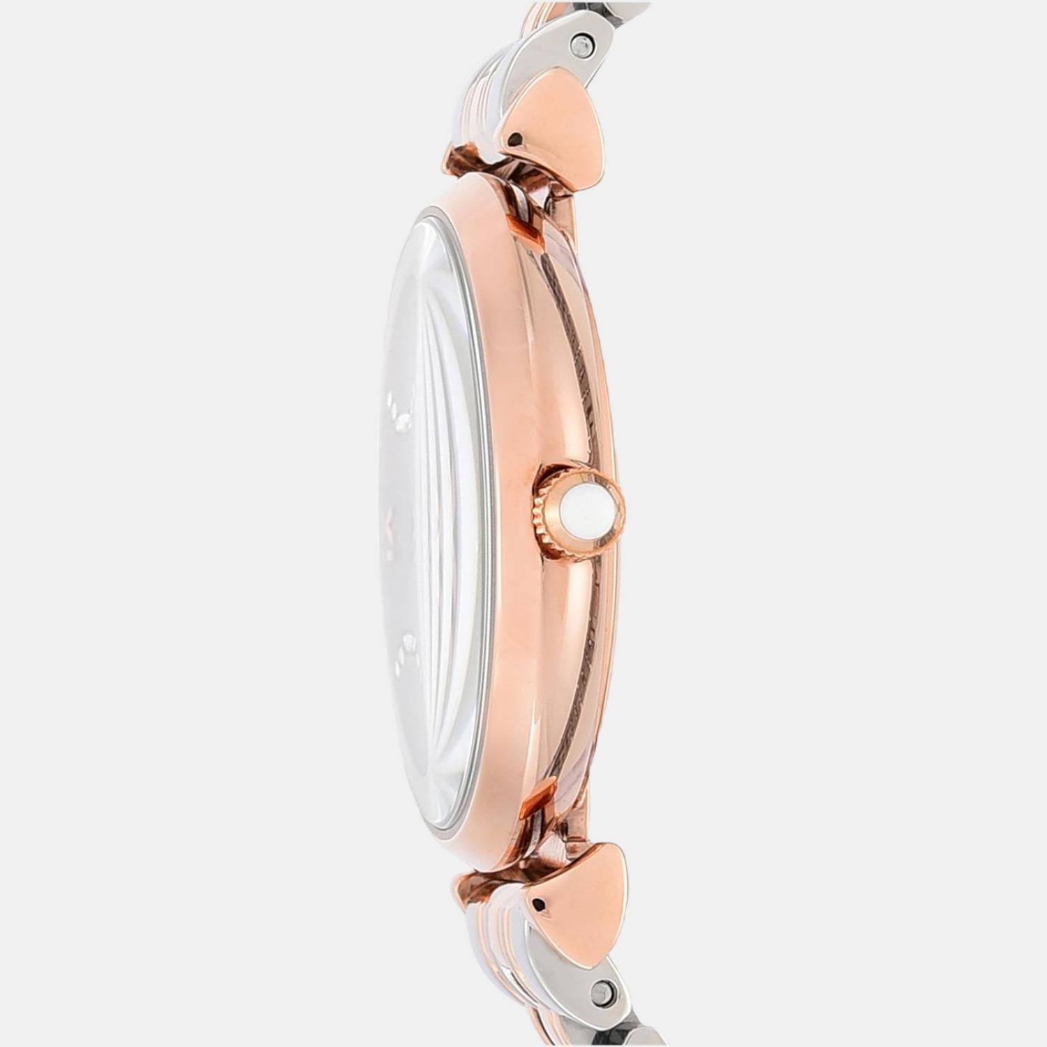 Emporio Armani Gianni T-Bar Women Quartz White Dial Analog Stainless Steel Watch AR1926 - view 4