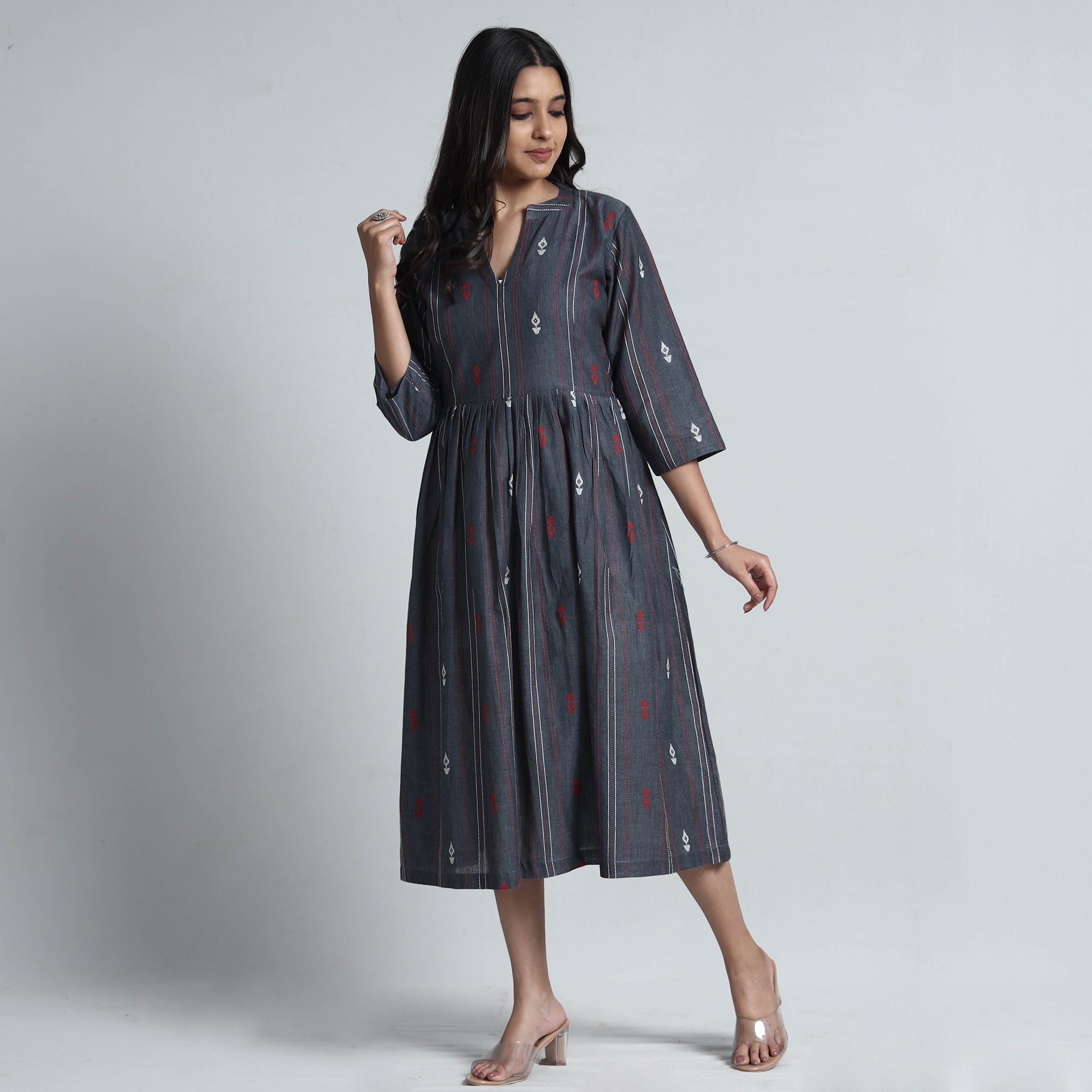 ITOKRI CASUALS Black - Exquisite Jacquard Cotton Dress