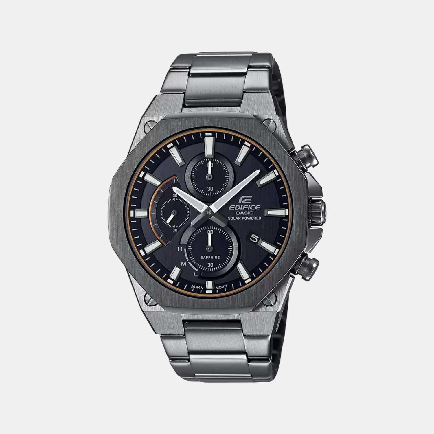 Casio Edifice Men Quartz Black Dial Chronograph Stainless Steel Watch EX529