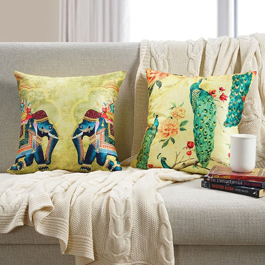 Swayam India Digital Printed Dupion Cushion Covers-5264 - view 2