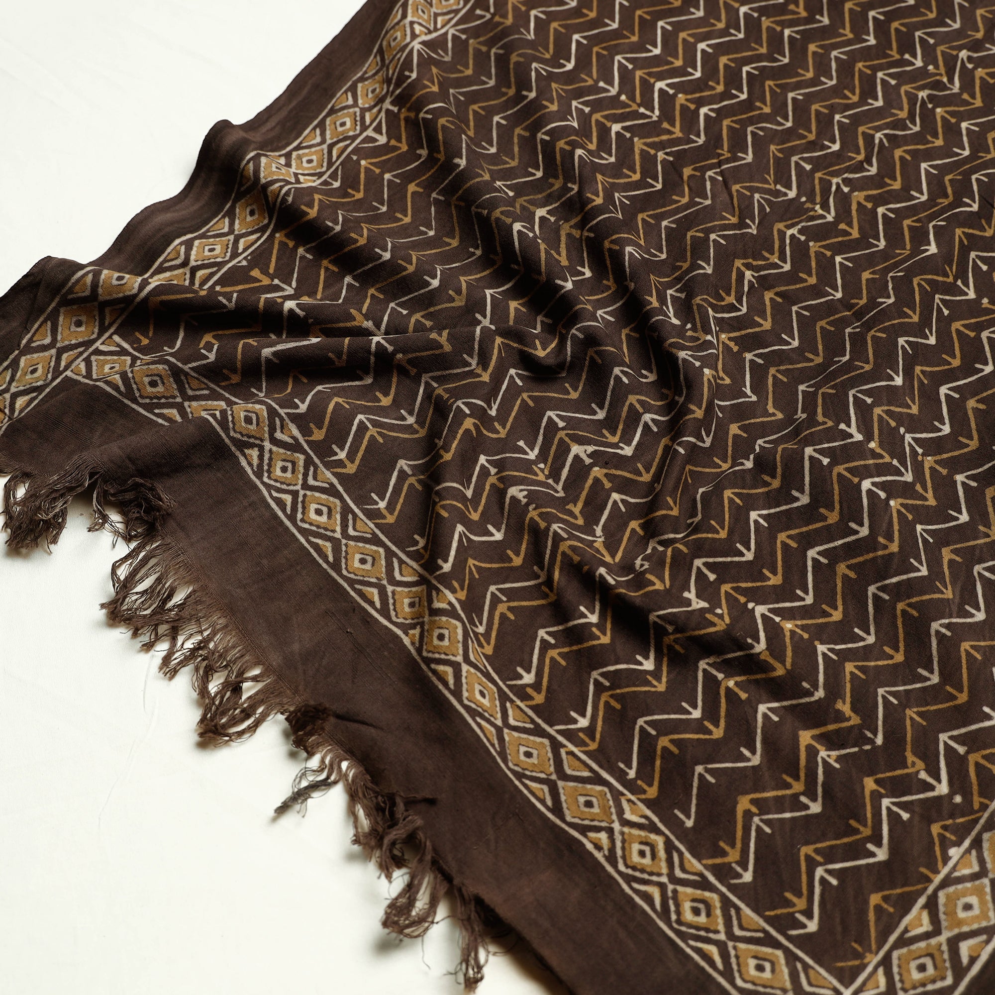 SOUTH KARGHA Brown - Akola Block Printed Pure Handloom Cotton Towel - view 2