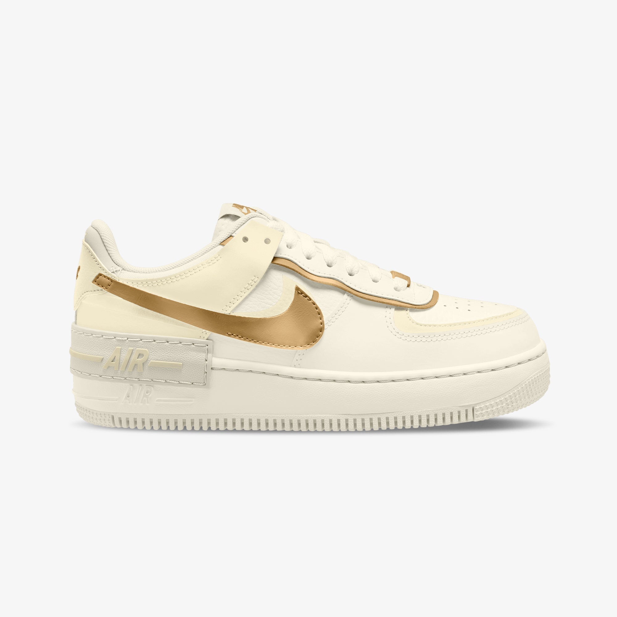 Nike | Wmns's Air Force 1 Shadow { Sail/metallic Gold-coconut Milk