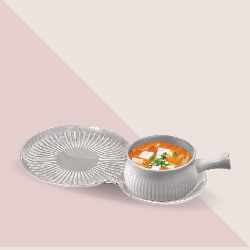 Clay Craft Grande Bowl and Large Plate Set for Snack and Serving Set | Set of 2 Pcs - view 2
