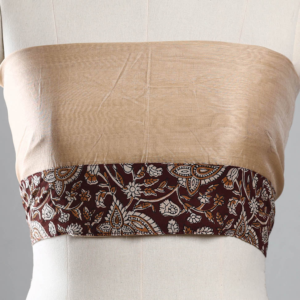NOORI BAZAR Beige - Plain Chanderi Silk Blouse Piece 03 - view 3