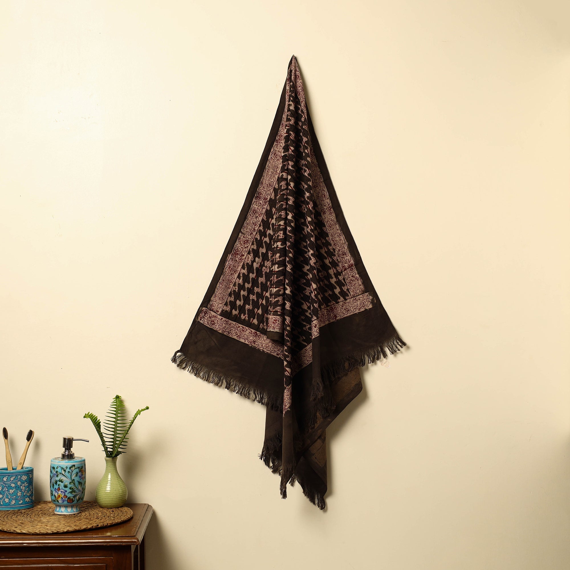 HAVELI CHRONICLES Brown - Pipad Block Printed Cotton Handloom Towel 18