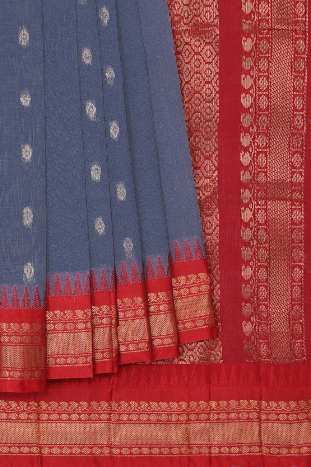 Kalanjali Gadwal Cotton Grey Saree – Women's