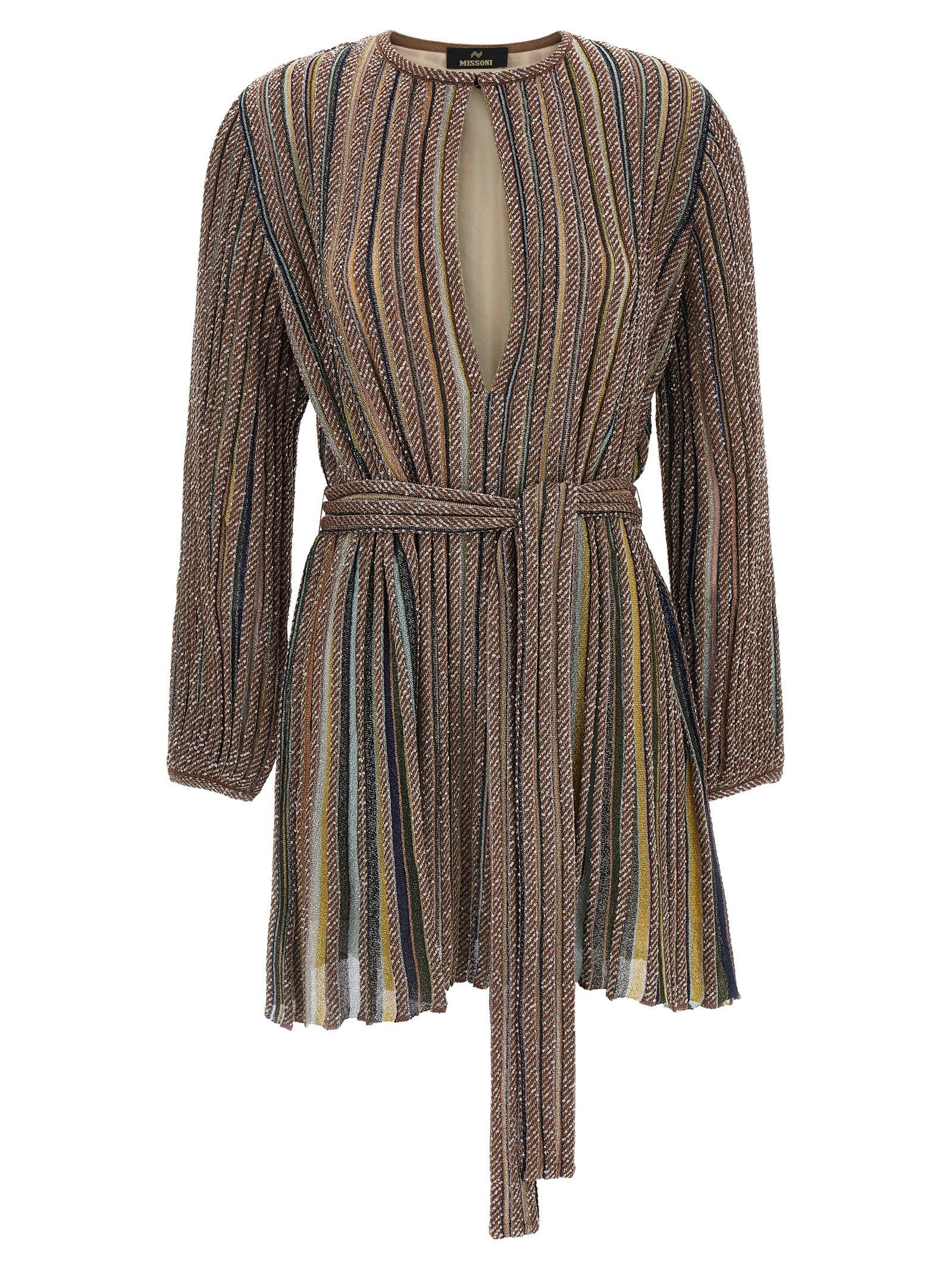 Missoni V-neck And Belt Dress – 58% vi, 25% pa, 17% me