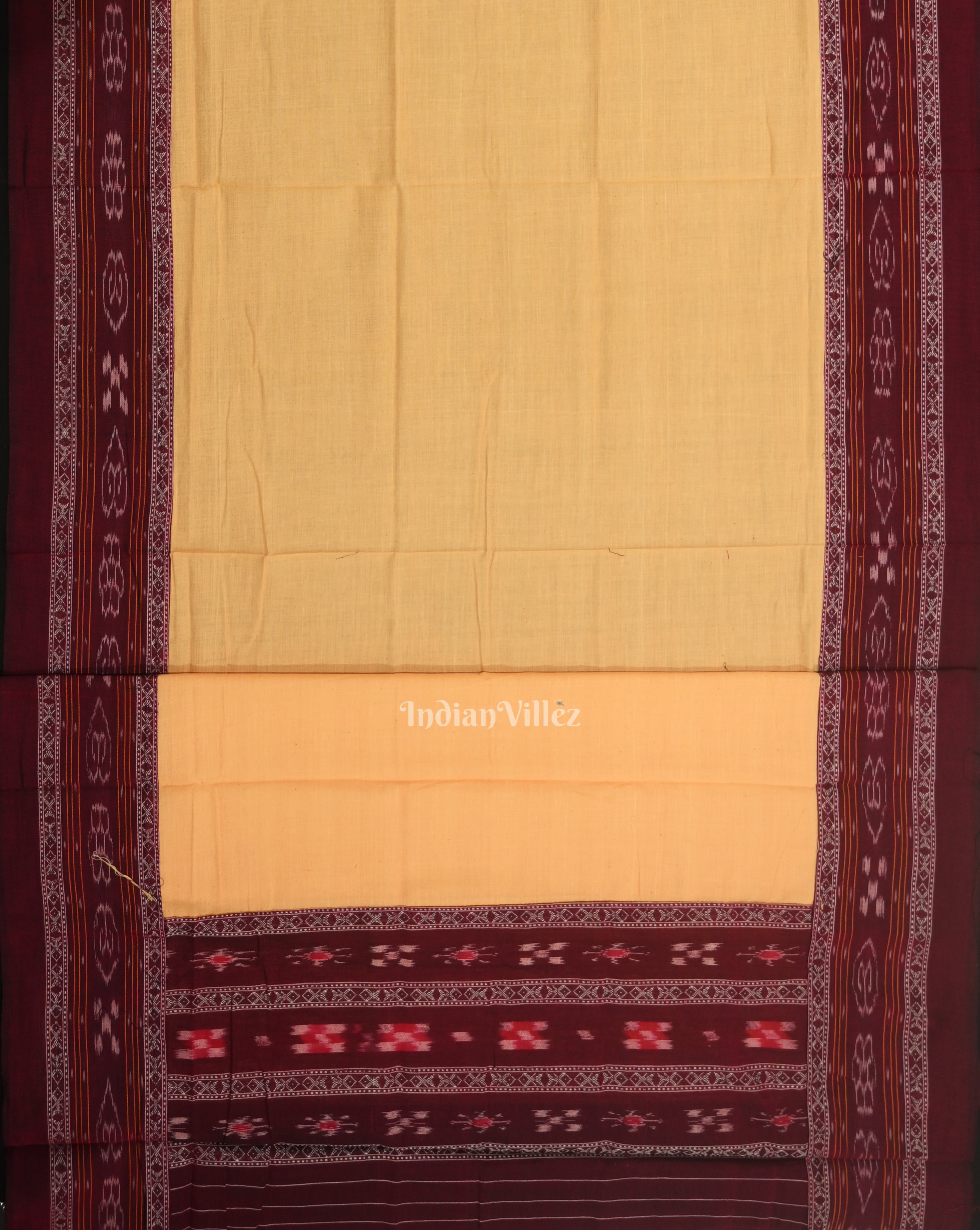 IndianVillèz Purple Cream Pasapali Sambalpuri Cotton Dress set with Dupatta - view 4