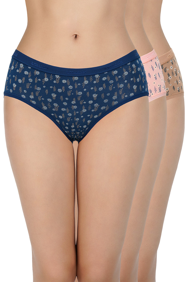 Amante Printed Mid Rise Hipster Panty (Pack of 3)