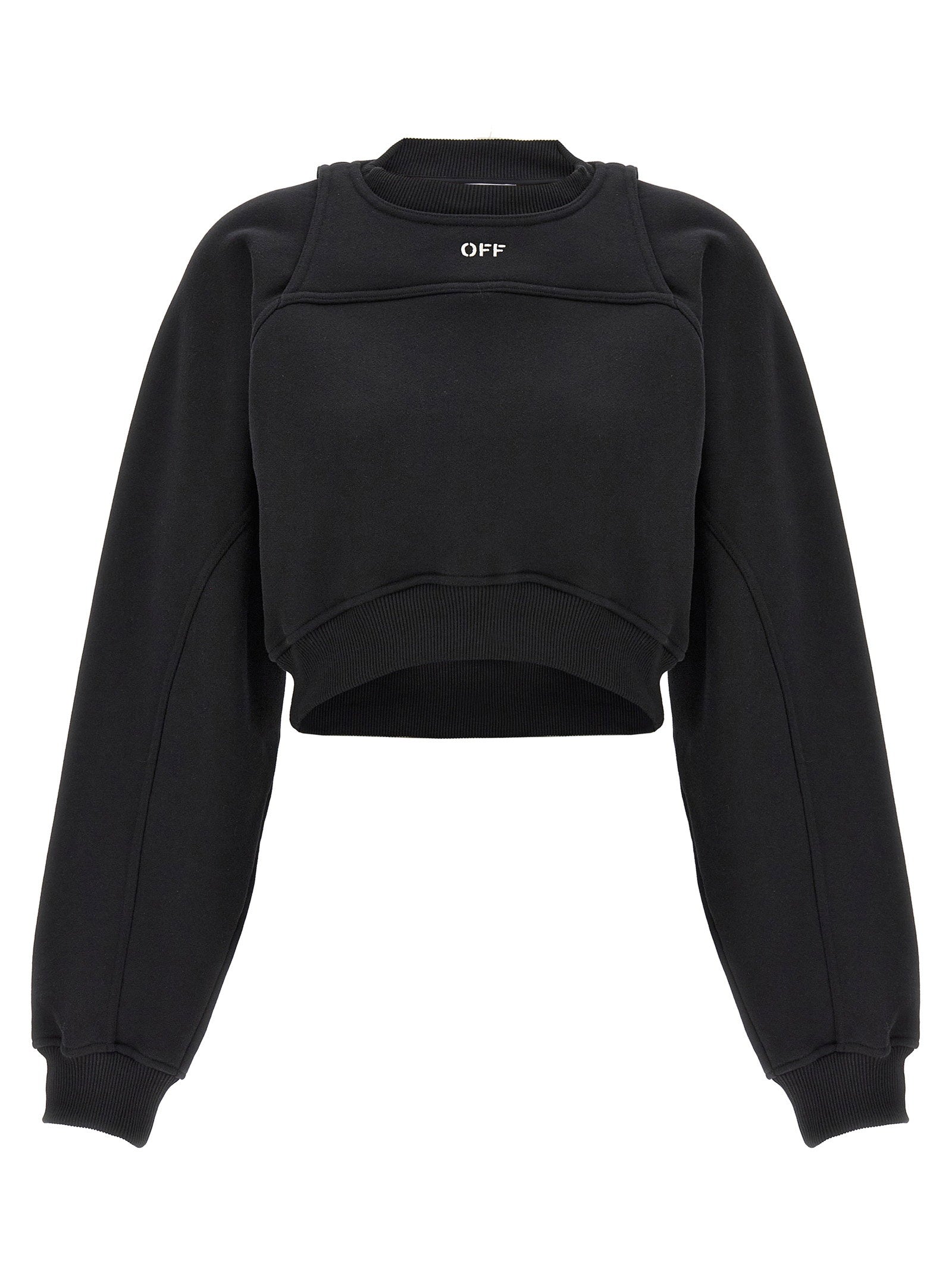Off White Cropped Sweatshirt – 100% cotton