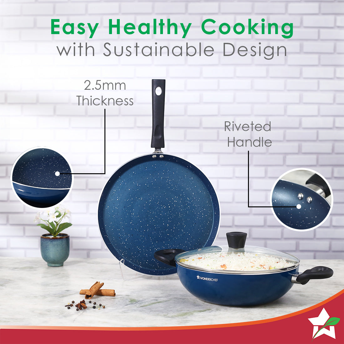 Galaxy 3pcs Cookware Set | Kadhai by black tree - view 7