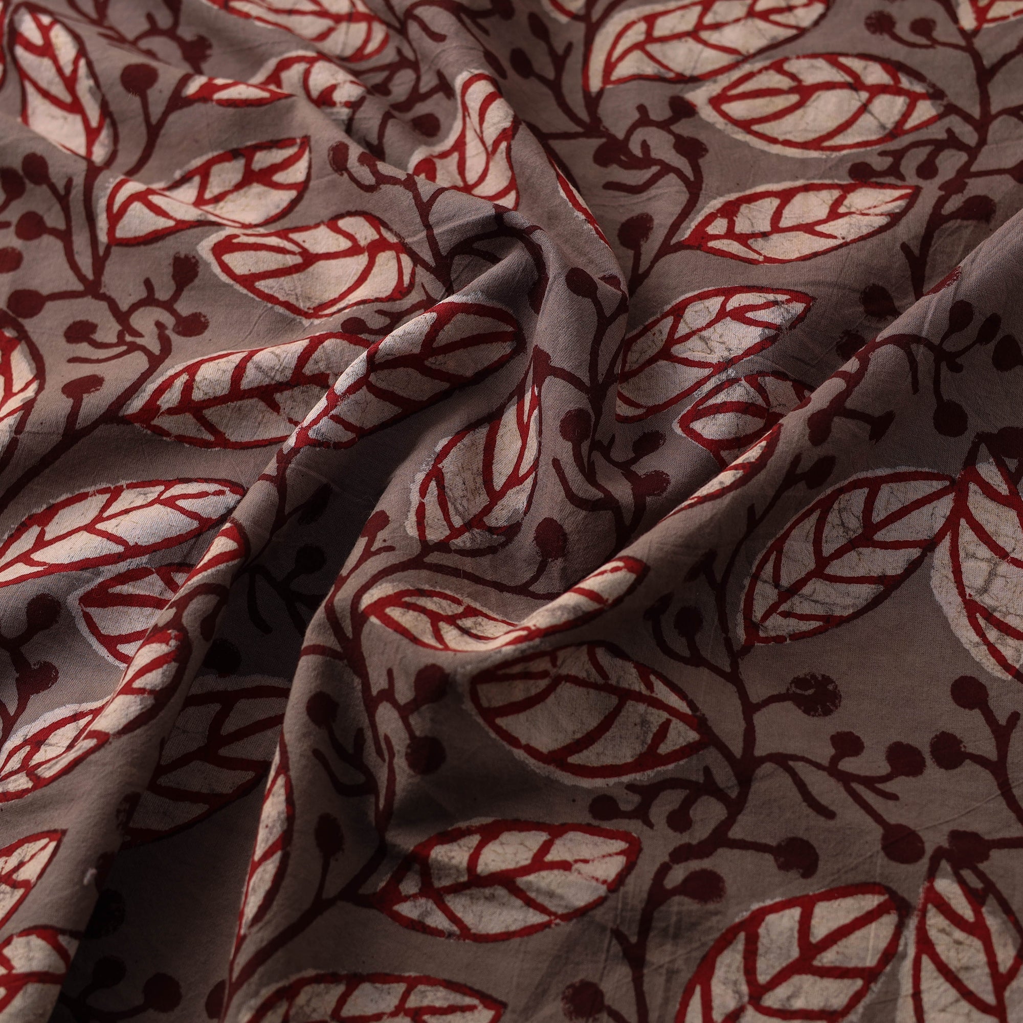 BINDAAS UNLIMITED Brown - Bindaas Natural Dyed Cotton Block Print Fabric 10 - view 3