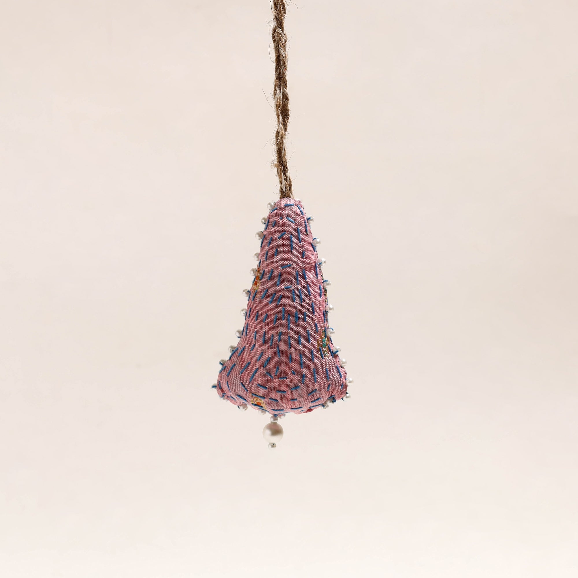 JAN SANDESH Bell - Upcycled Thread & Beadwork X-Mas Decor Hanging 01 - view 2