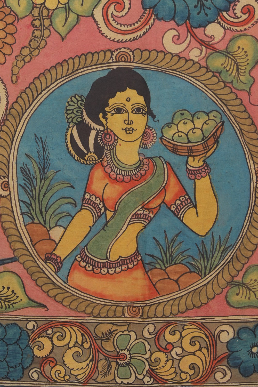 Kalanjali Kalamkari Hand-Painted Crepe Silk Saree - view 2