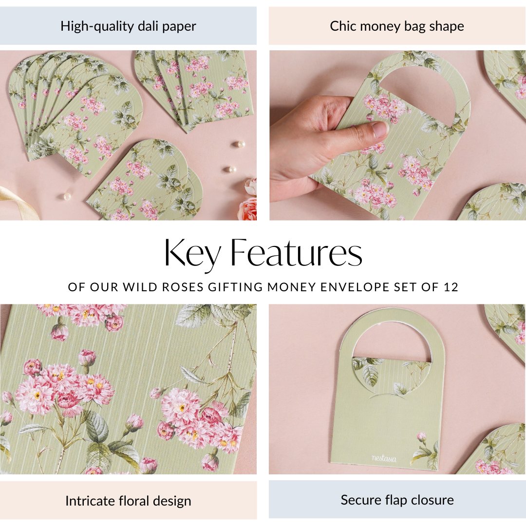 Nestasia Wild Roses Gifting Money Envelope Set Of 12 - view 6