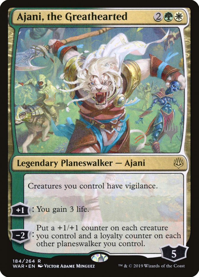 Ajani the greathearted – Magic Ajani, the Greathearted [184p] [Promo Pack] [War of the Spark Promos] [Non-Foil]