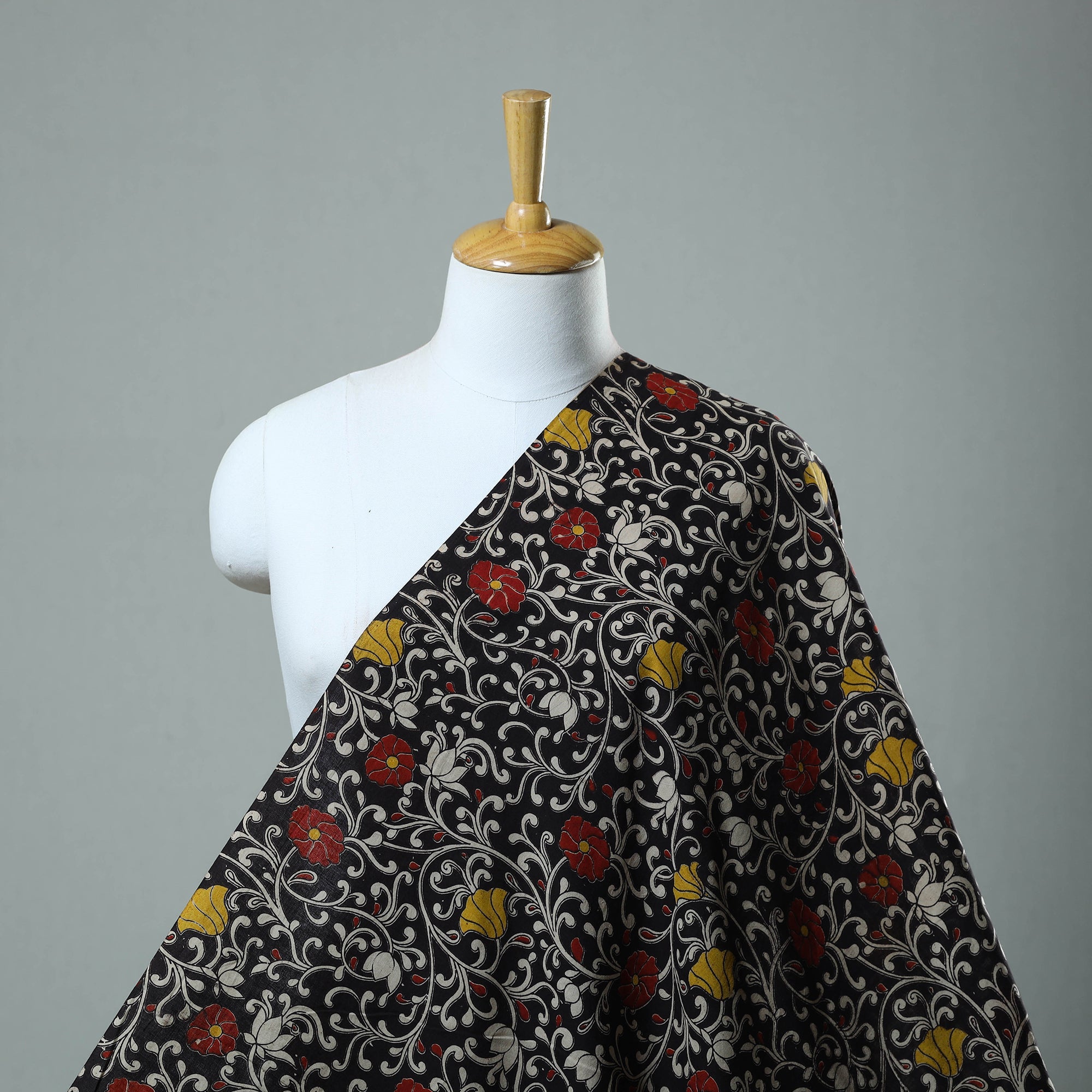 SOUTH KARGHA Black - Cotton Kalamkari Print Fabric 09