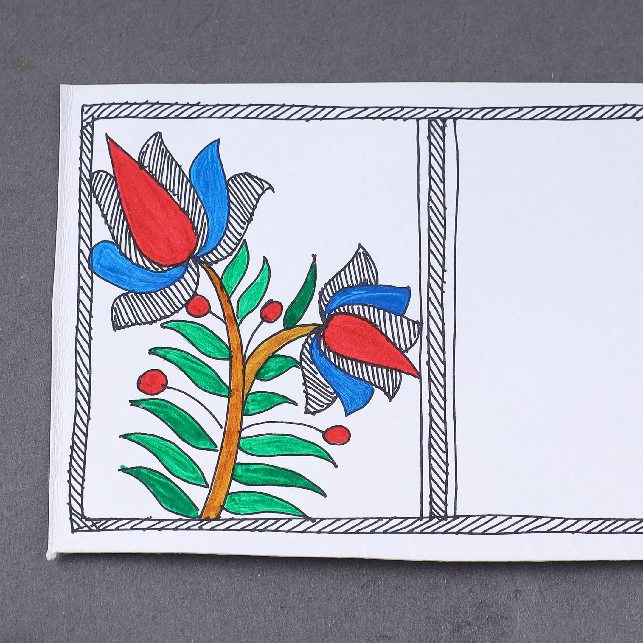 ITOKRI CRAFTS INITIATIVE Assorted - Madhubani Handpainted Post Card (3.5 x 5.5 in) - view 2