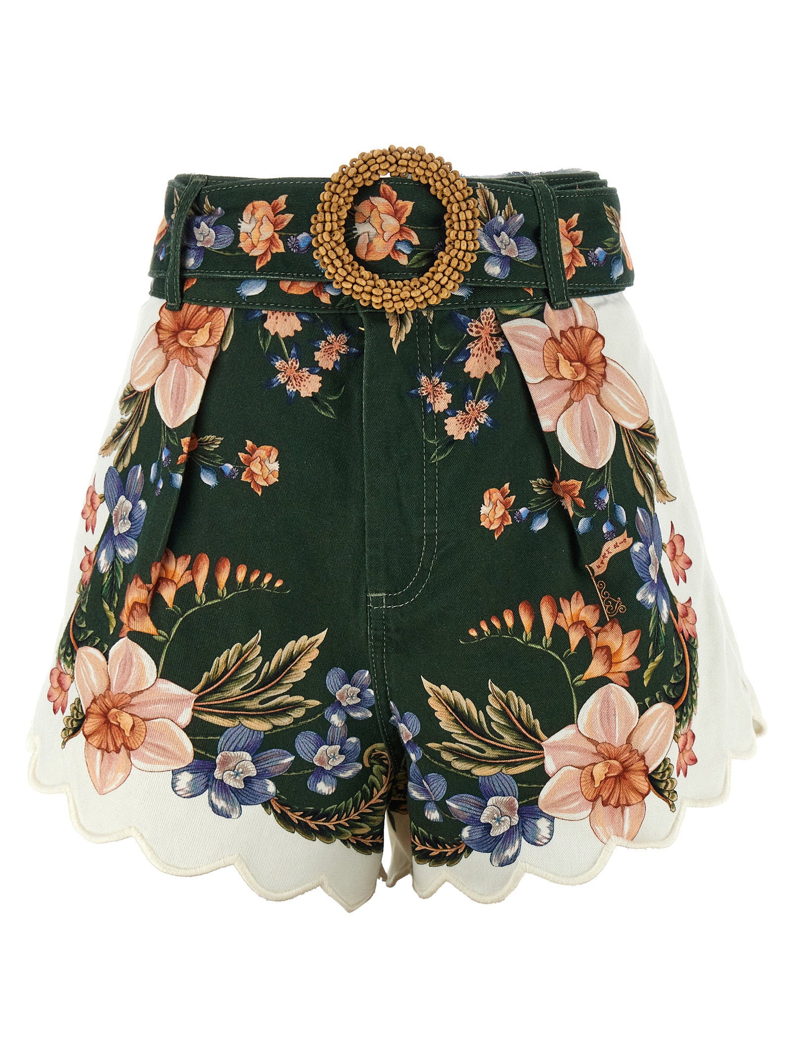Farm Rio Green Berry Garden Shorts – 55% linen, 45% viscose