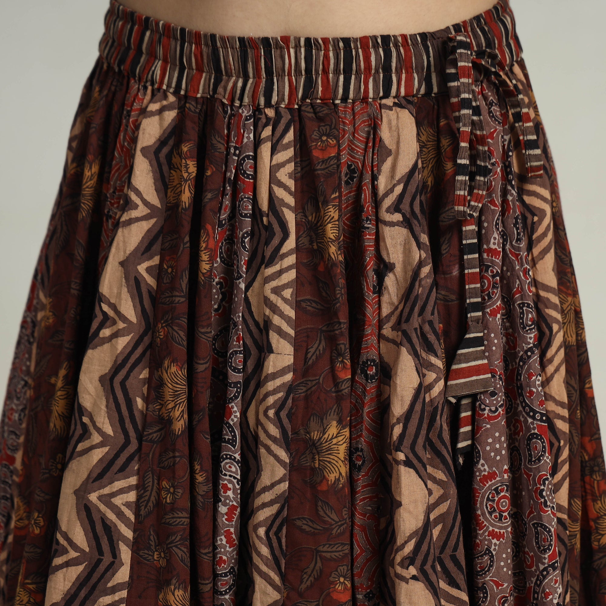 NOORI BAZAR Brown - Kutch Block Printed 24 Kali Cotton Long Skirt 08 - view 4