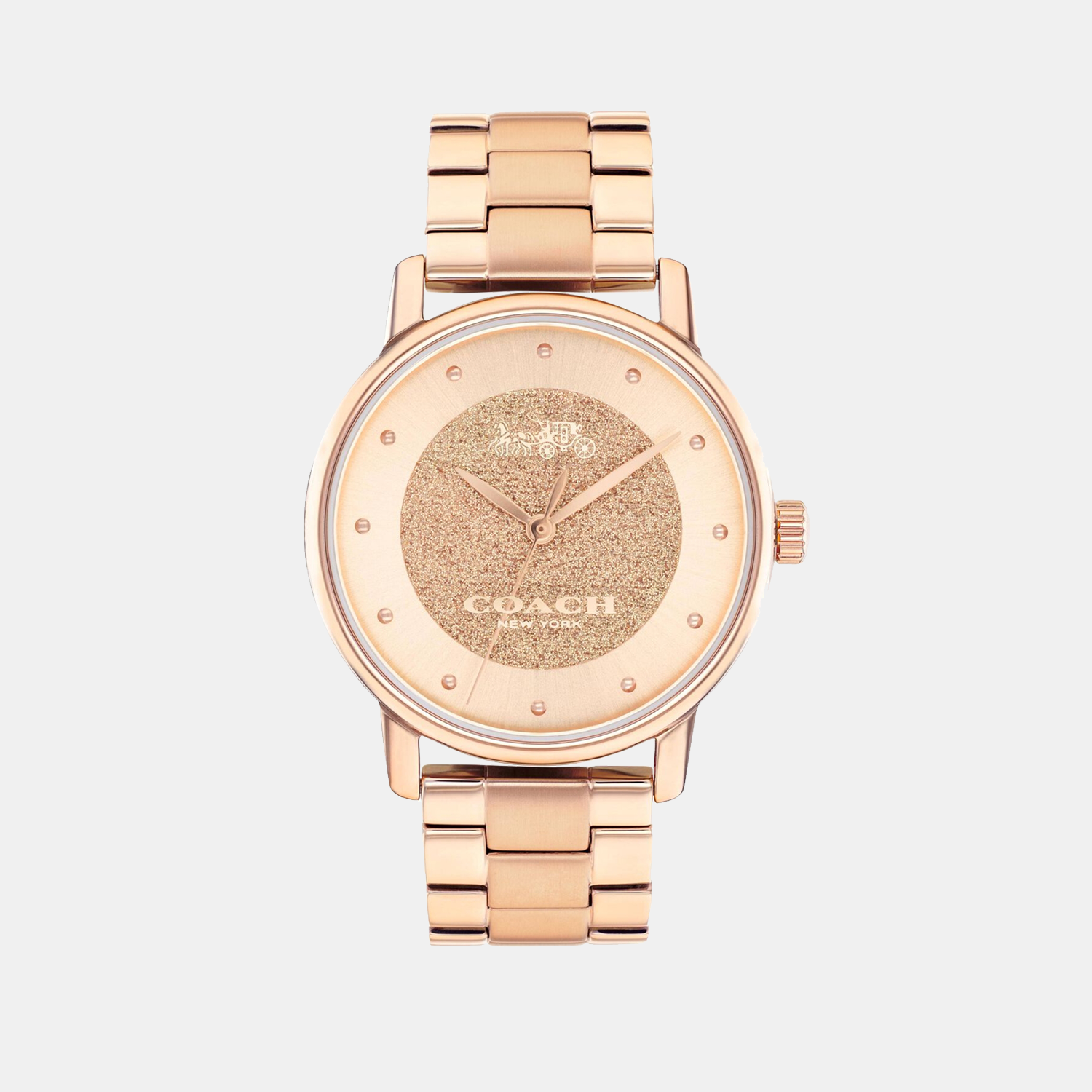Coach Grand Women Quartz Rose Gold Dial Analog Stainless Steel Watch 14503492