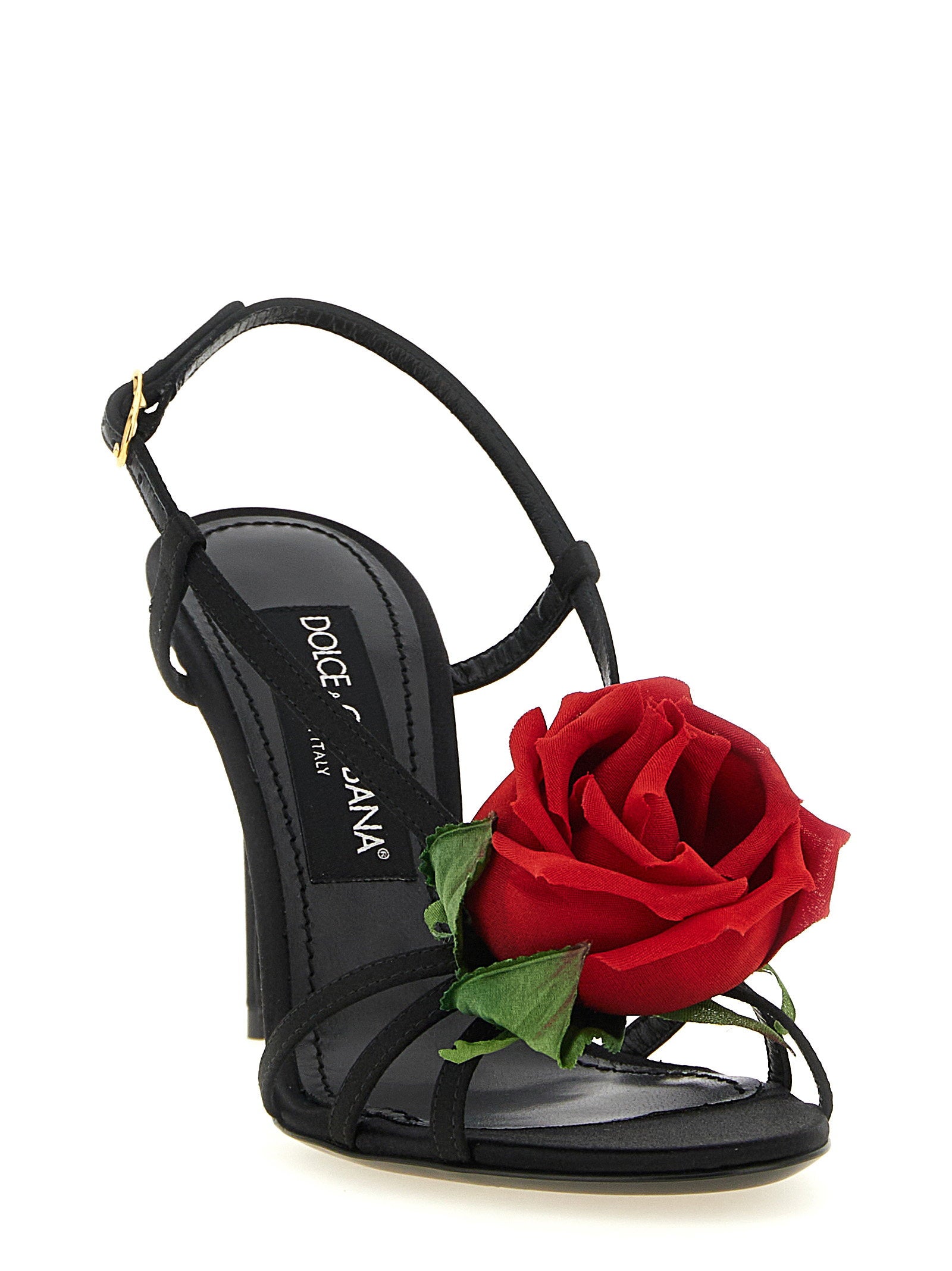 Dolce & Gabbana Satin Sandals With Flower – 68% viscose, 32% silk - view 2