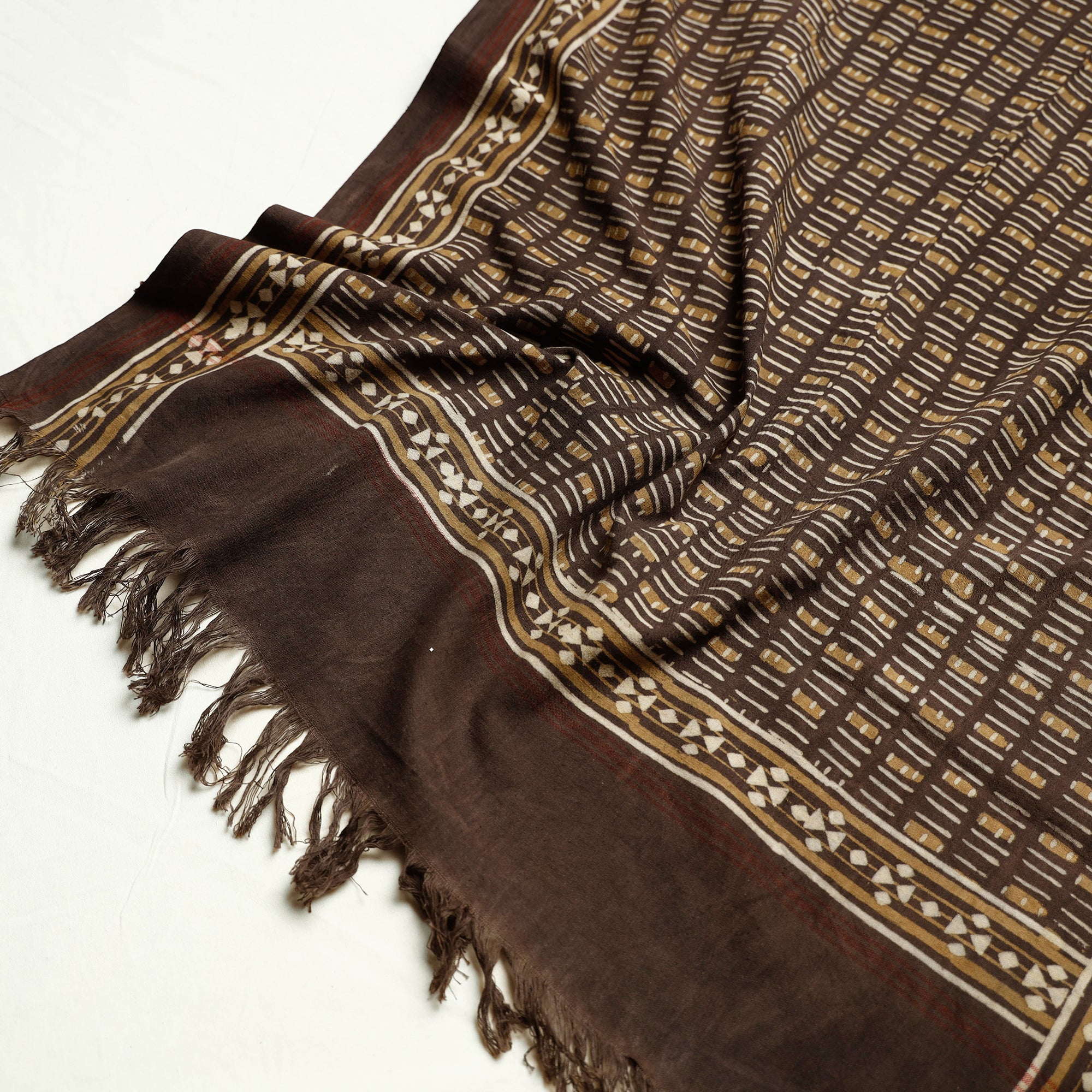 SOUTH KARGHA Brown - Akola Block Printed Pure Handloom Cotton Towel - view 2