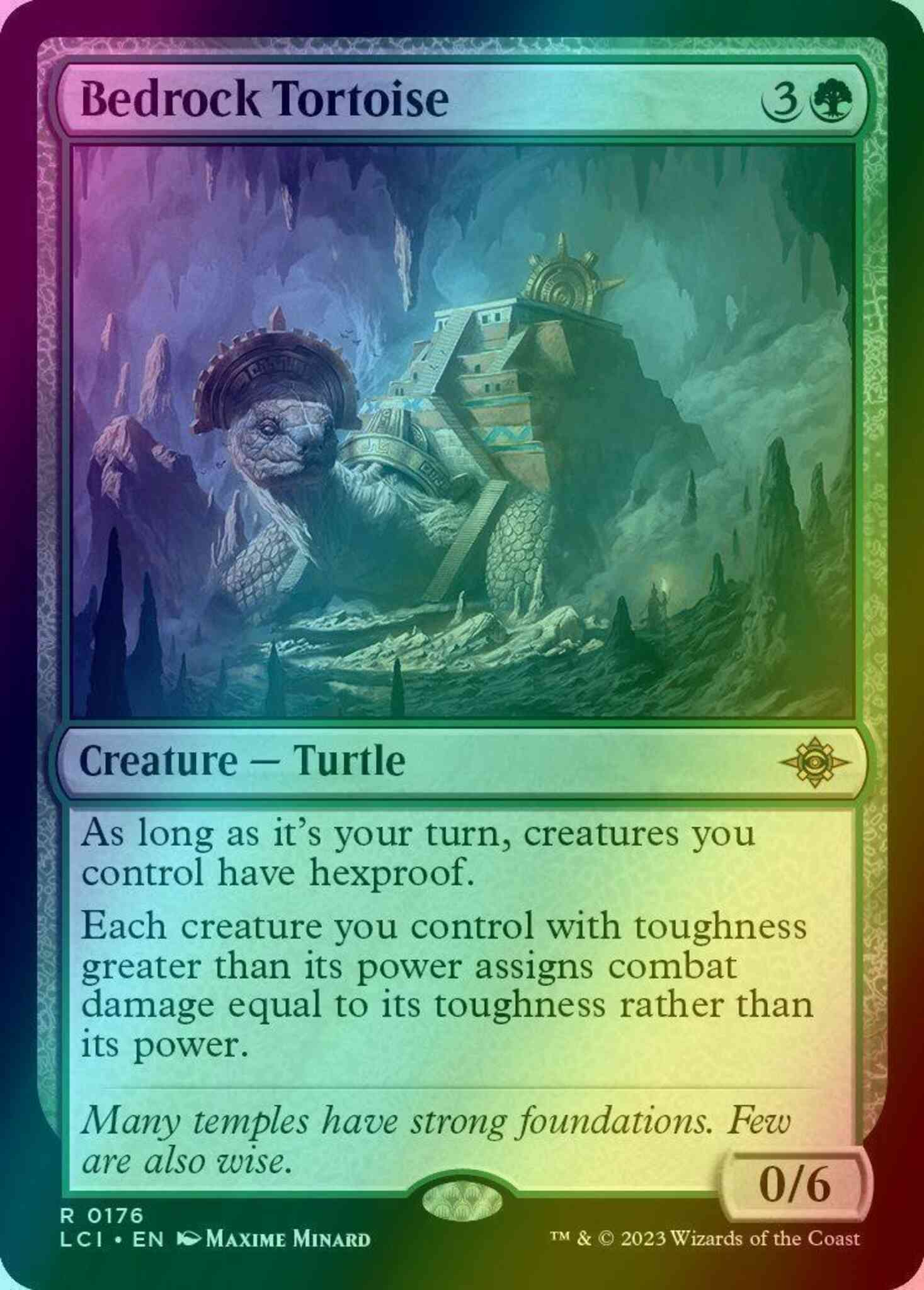 Bedrock tortoise 176 – Magic Bedrock Tortoise [176] [The Lost Caverns of Ixalan] [Foil]