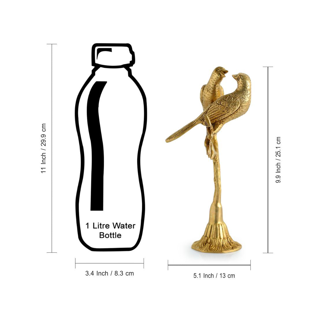 EXCLUSIVELANE 'Twin Bird' Carved Brass Showpiece (Hand-Etched, 1.0 Kg) - view 6