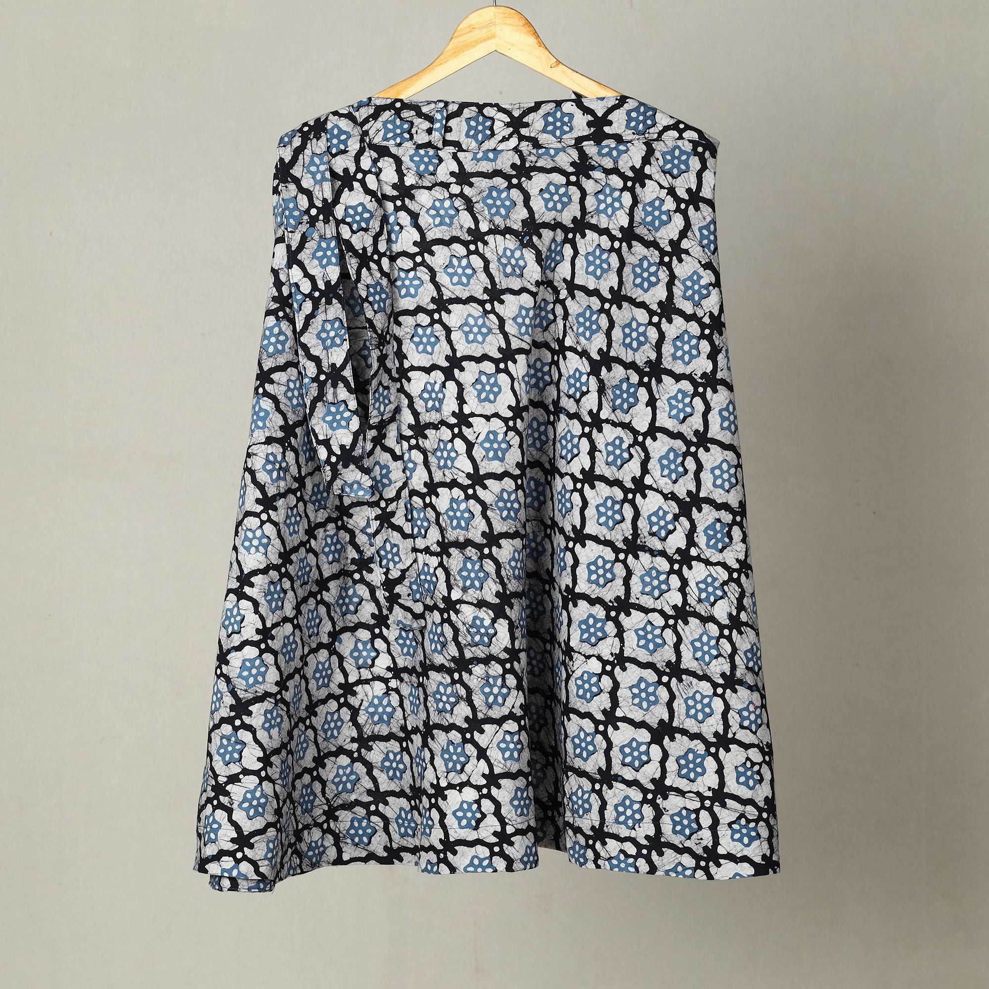 NOORI BAZAR Blue - Hand Batik Print Cotton Wrap Around Skirt 32