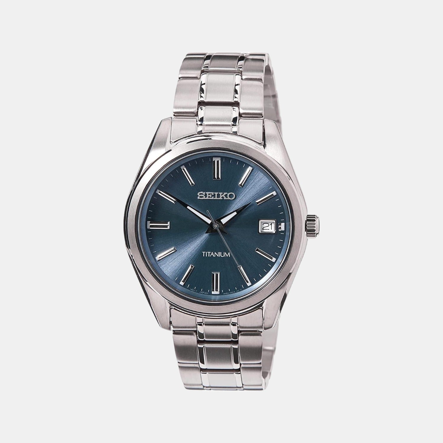 Seiko Dress Men Quartz Blue Dial Analog Stainless Steel Watch SUR371P1