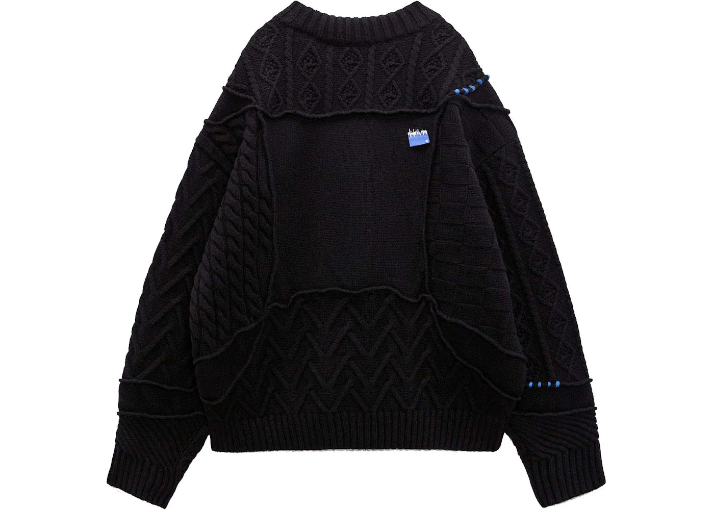 ADER error x Zara Oversized Patchwork Knit Mens Sweater Black - view 2