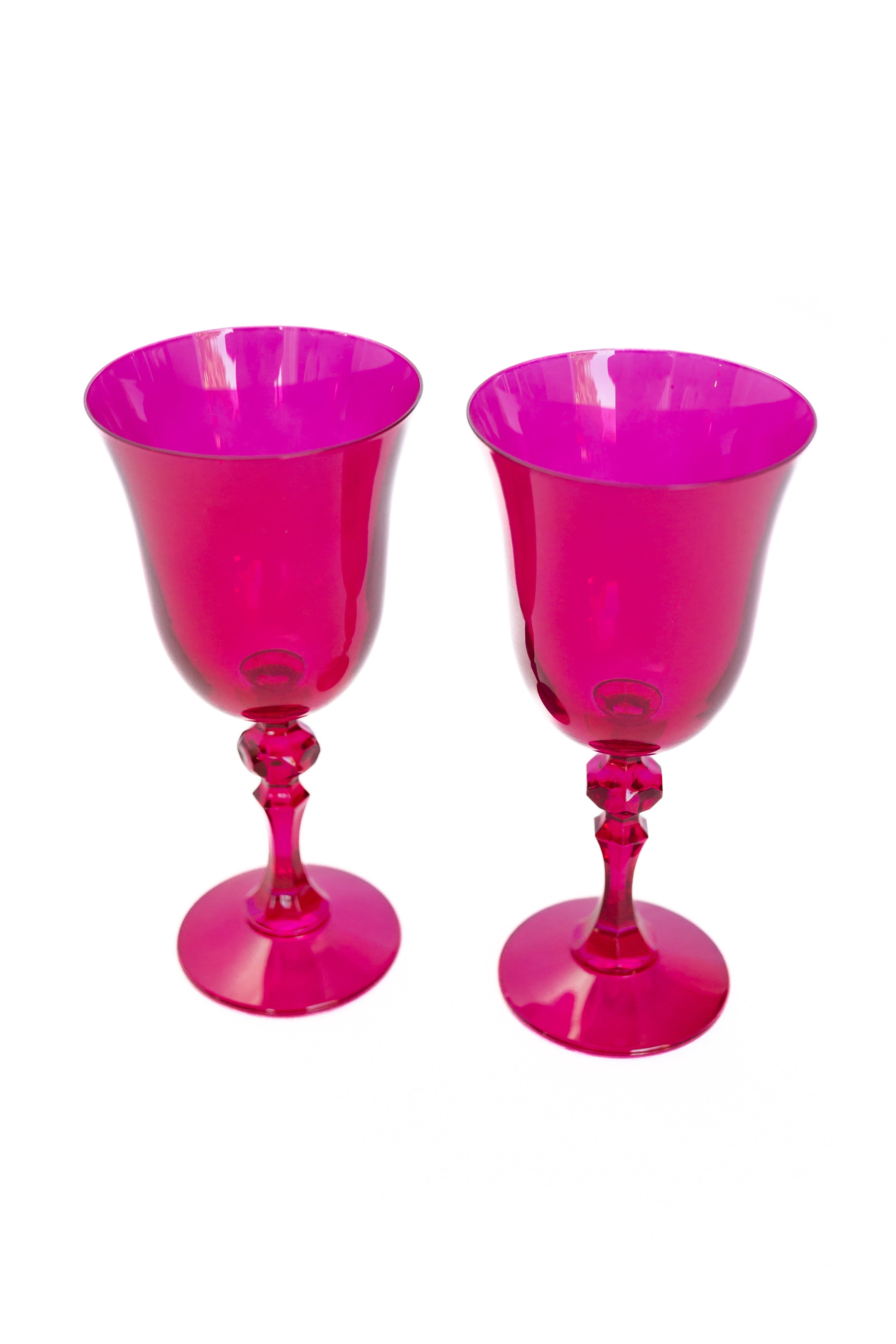 Estelle Colored Glass Estelle Colored Regal Goblet - Set of 2 {Viva Magenta (Our Fuchsia)} - view 3