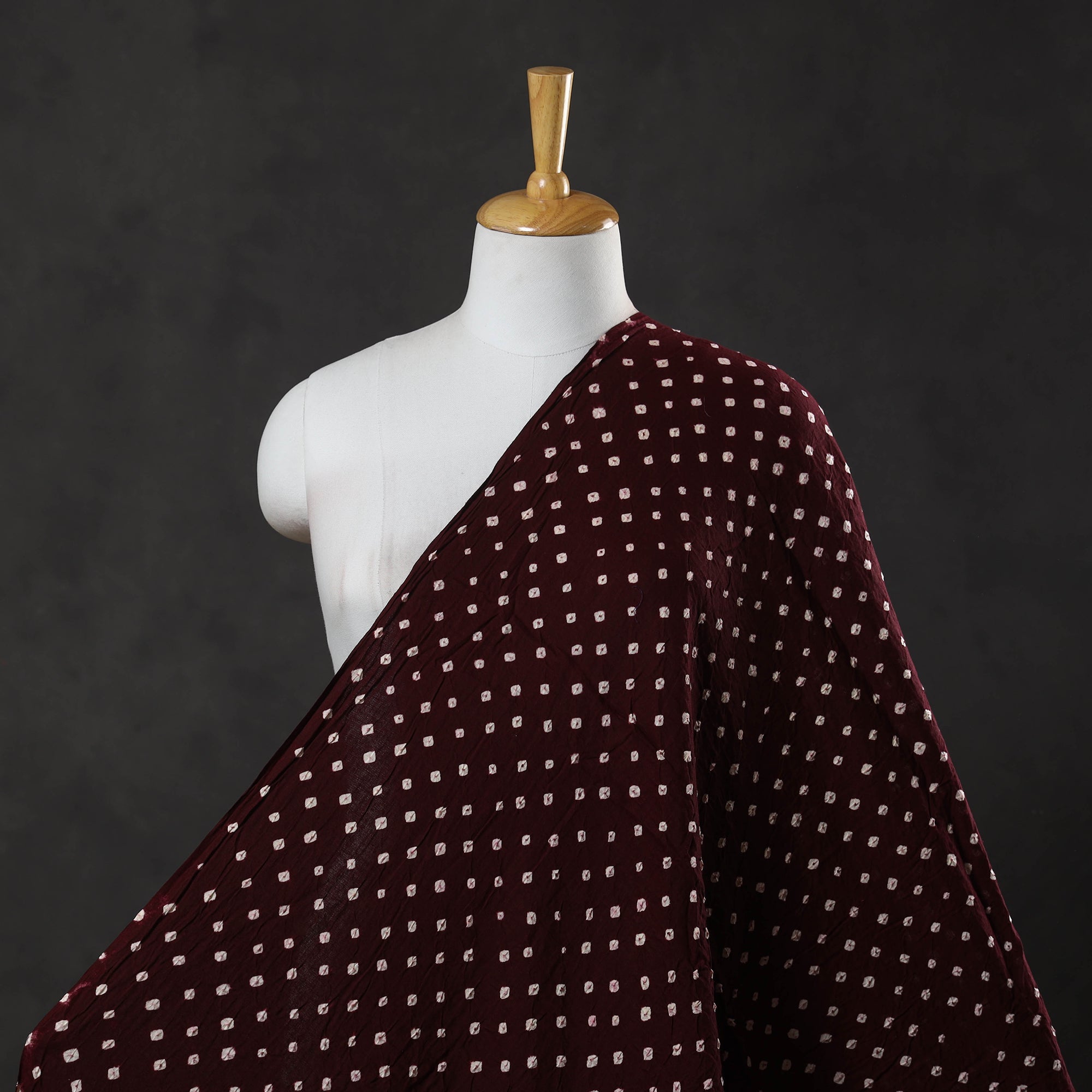 KACHCHH JI CHHAAP Brown - Kutch Tie-Dye Cotton Bandhani Fabric 12 - view 2