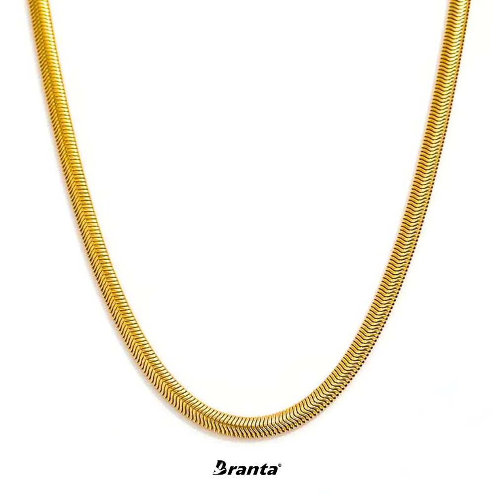 Branta Luxury Gold Plated 3D Snake Chain Necklace For Men (21 Inch)