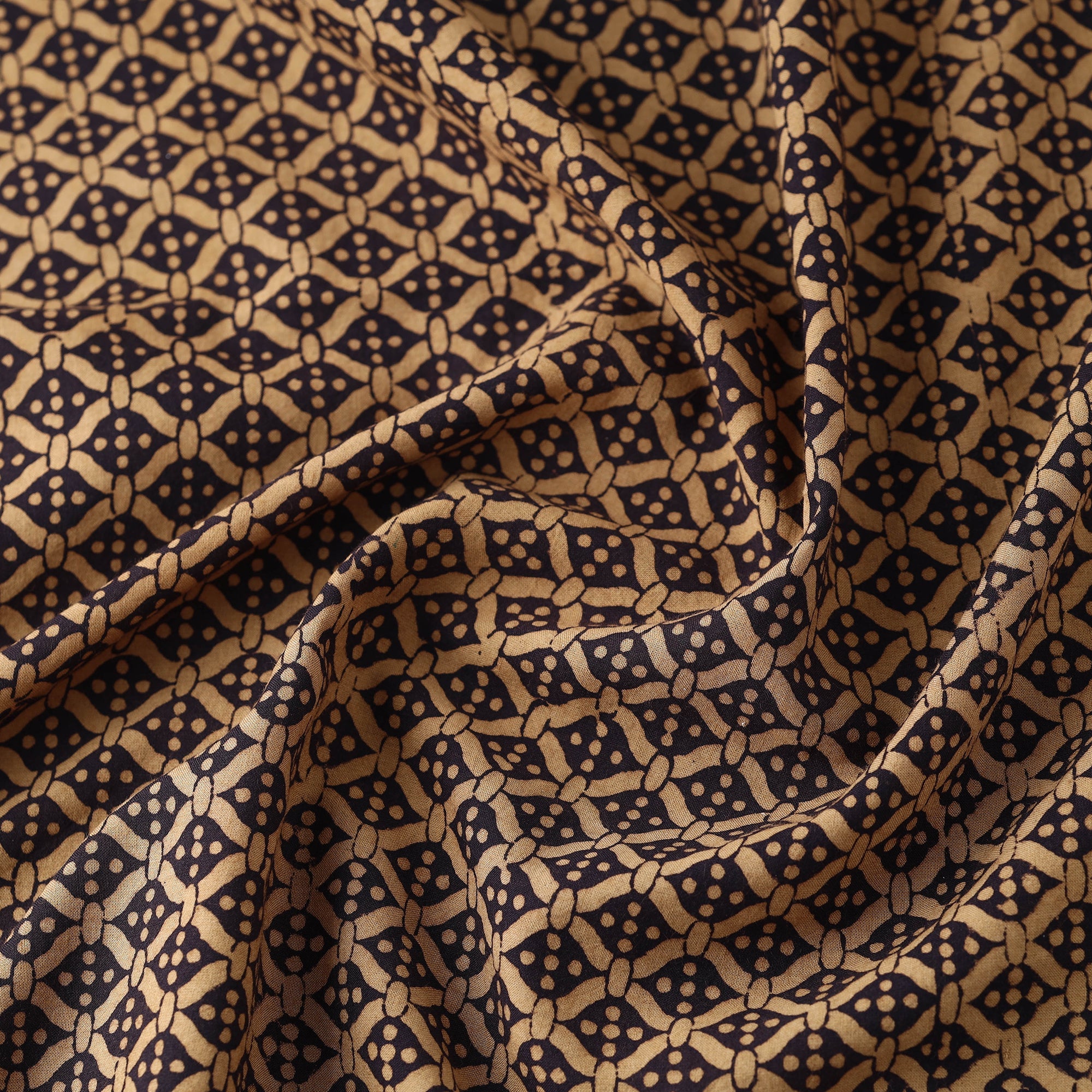 BAGH PRINTS BY UMAR FARUK KHATRI Brown - Hand Block Cotton Bagh Print Fabric 02 - view 3