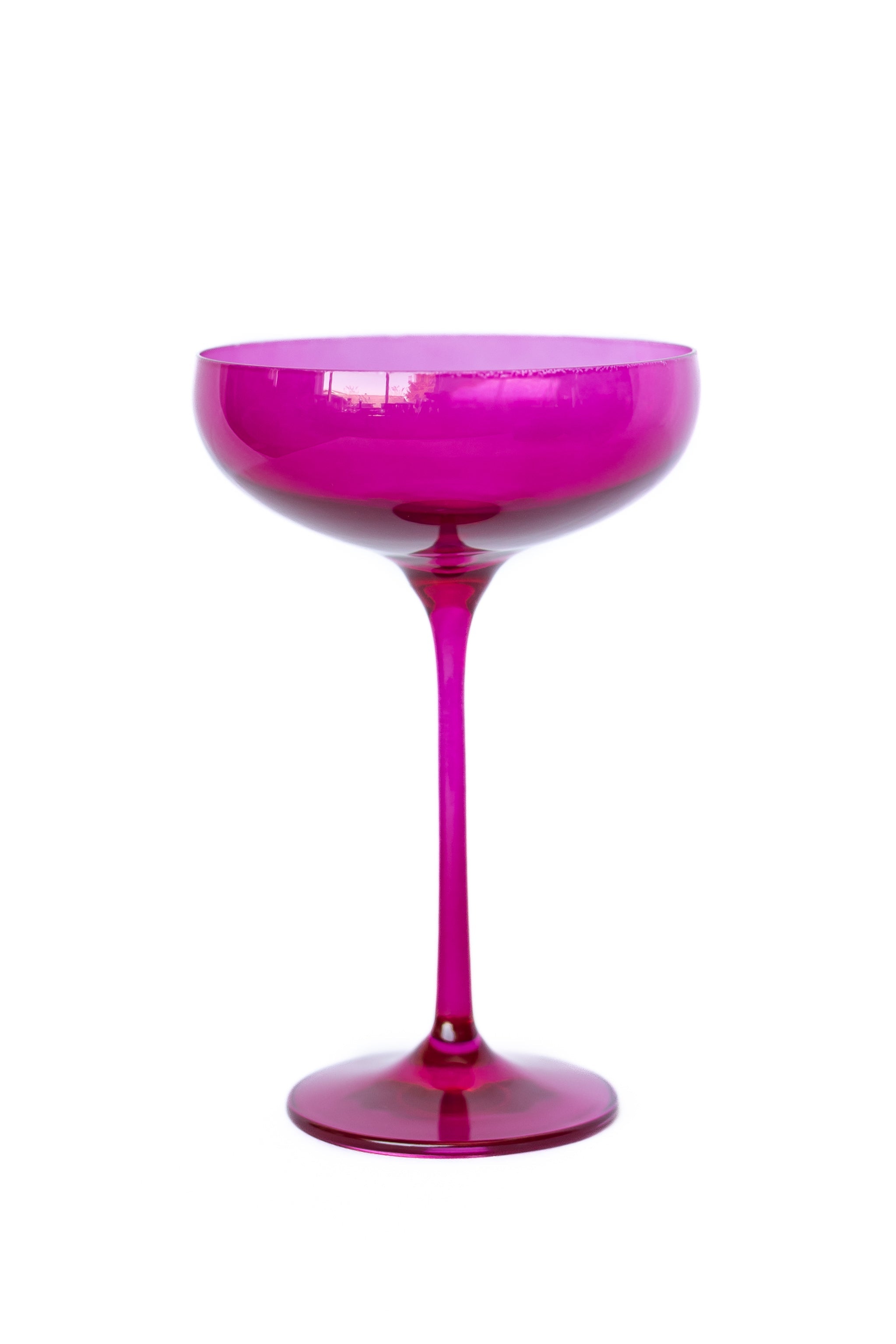 Estelle Colored Glass Estelle Colored Champagne Coupe Stemware - Set of 6 {Viva Magenta (Our Fuchsia)} - view 8