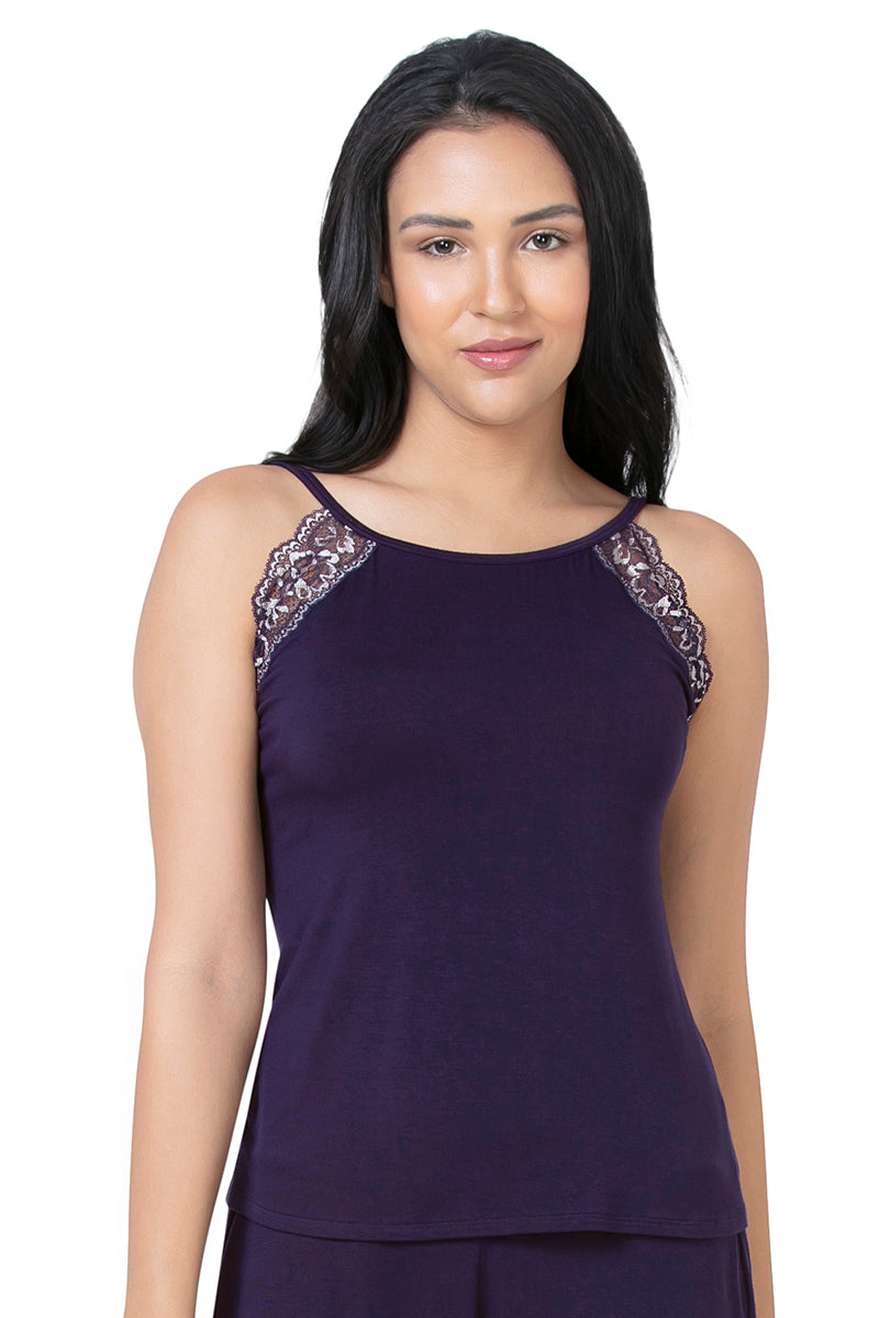 Amante Lace Touch Sleep Camisole - Midnight