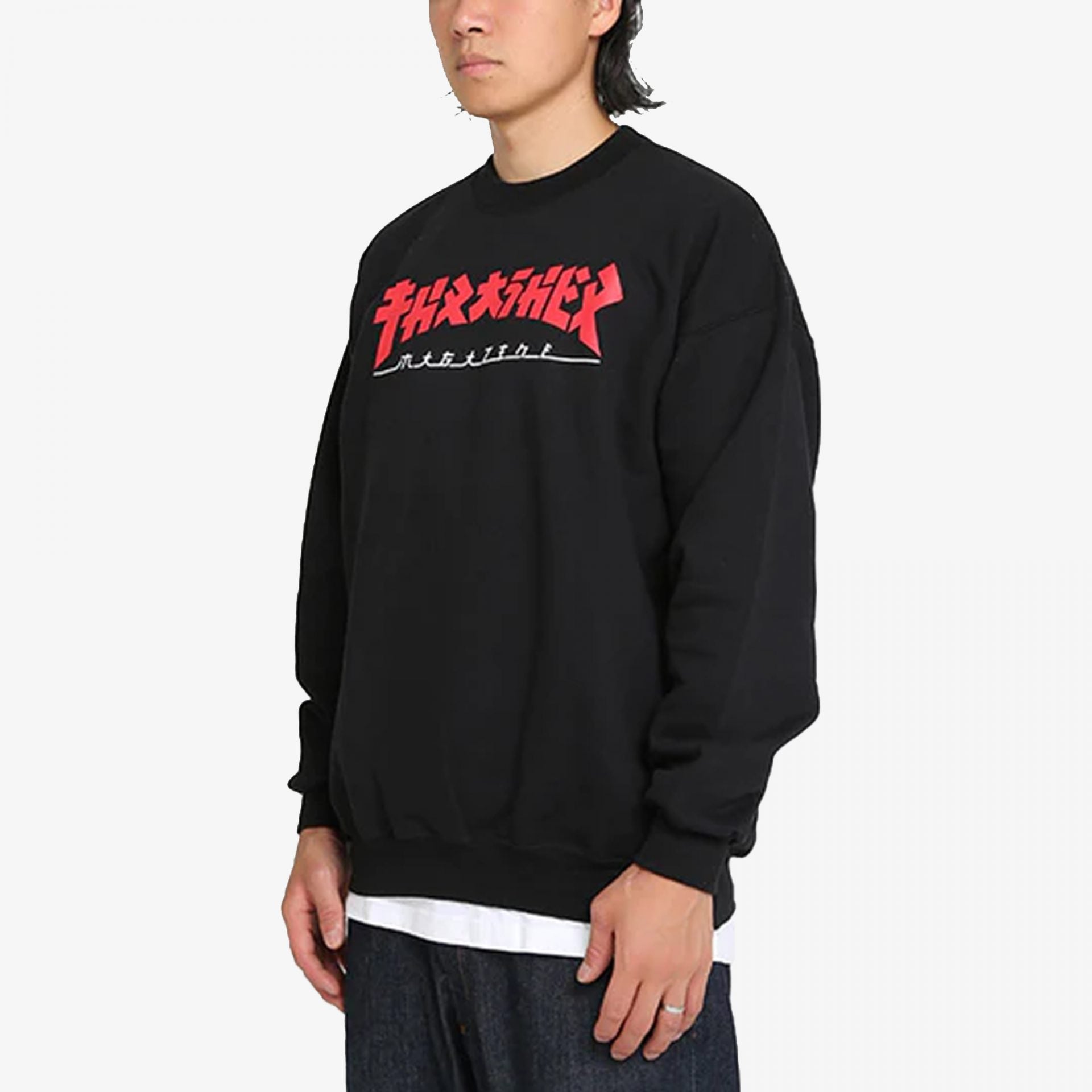 Godzilla crewneck black – Thrasher | GODZILLA CREWNECK { BLACK