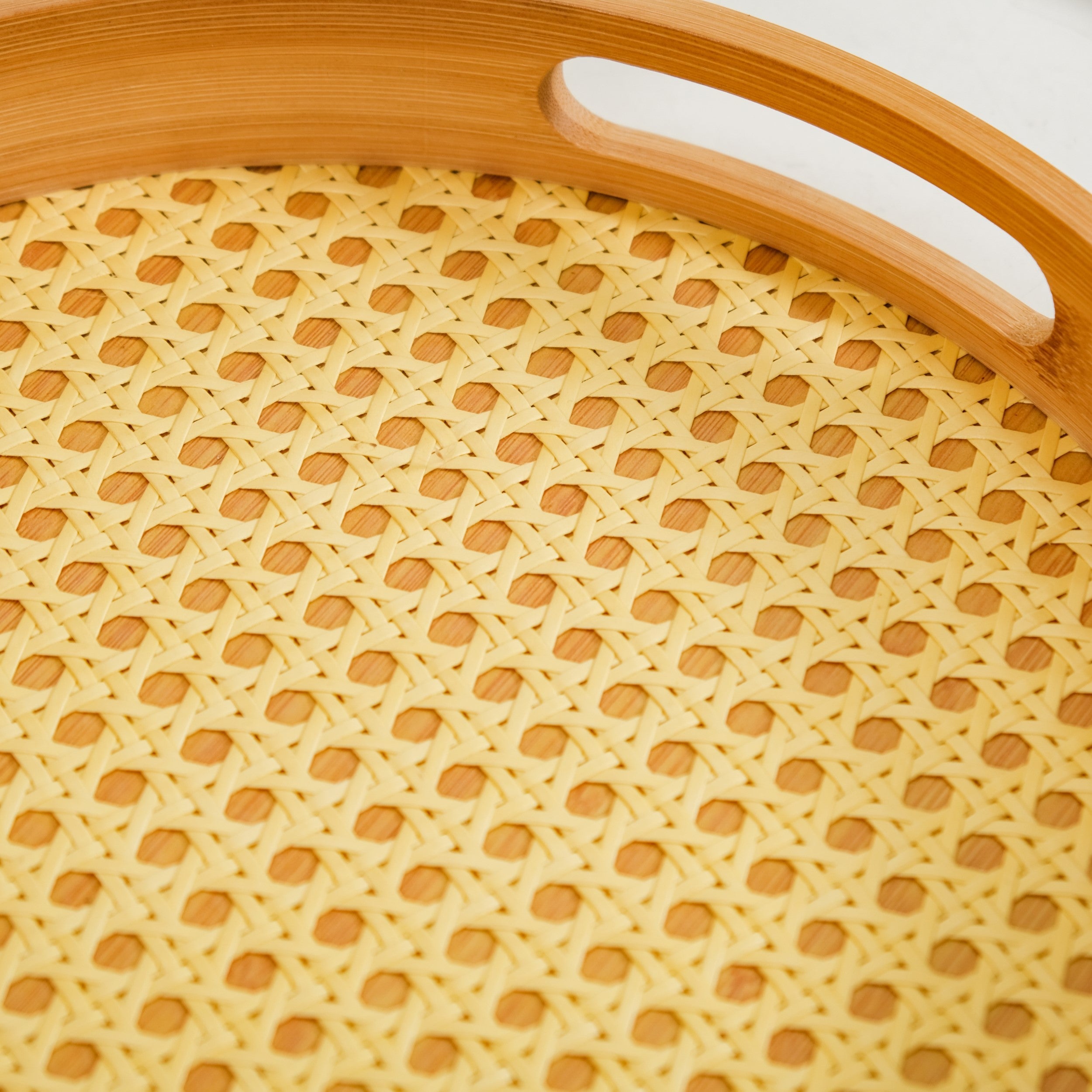 Nestasia Set Of 2 Rattan Weave Round Wooden Trays - view 7